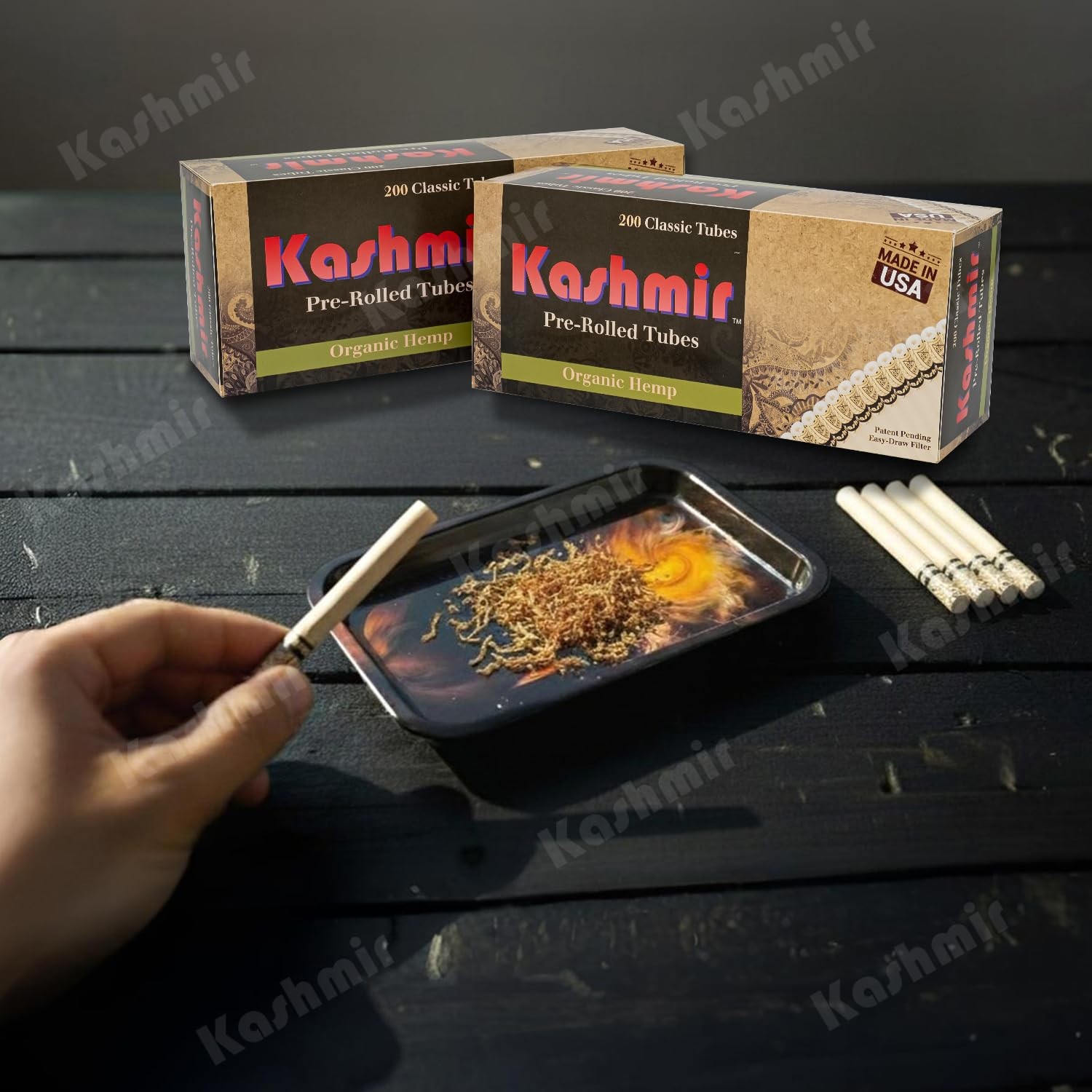 Kashmir Cigarette Tubes Organic Hmp Count 5 Boxes Of 200 Tubes Smooth Draw