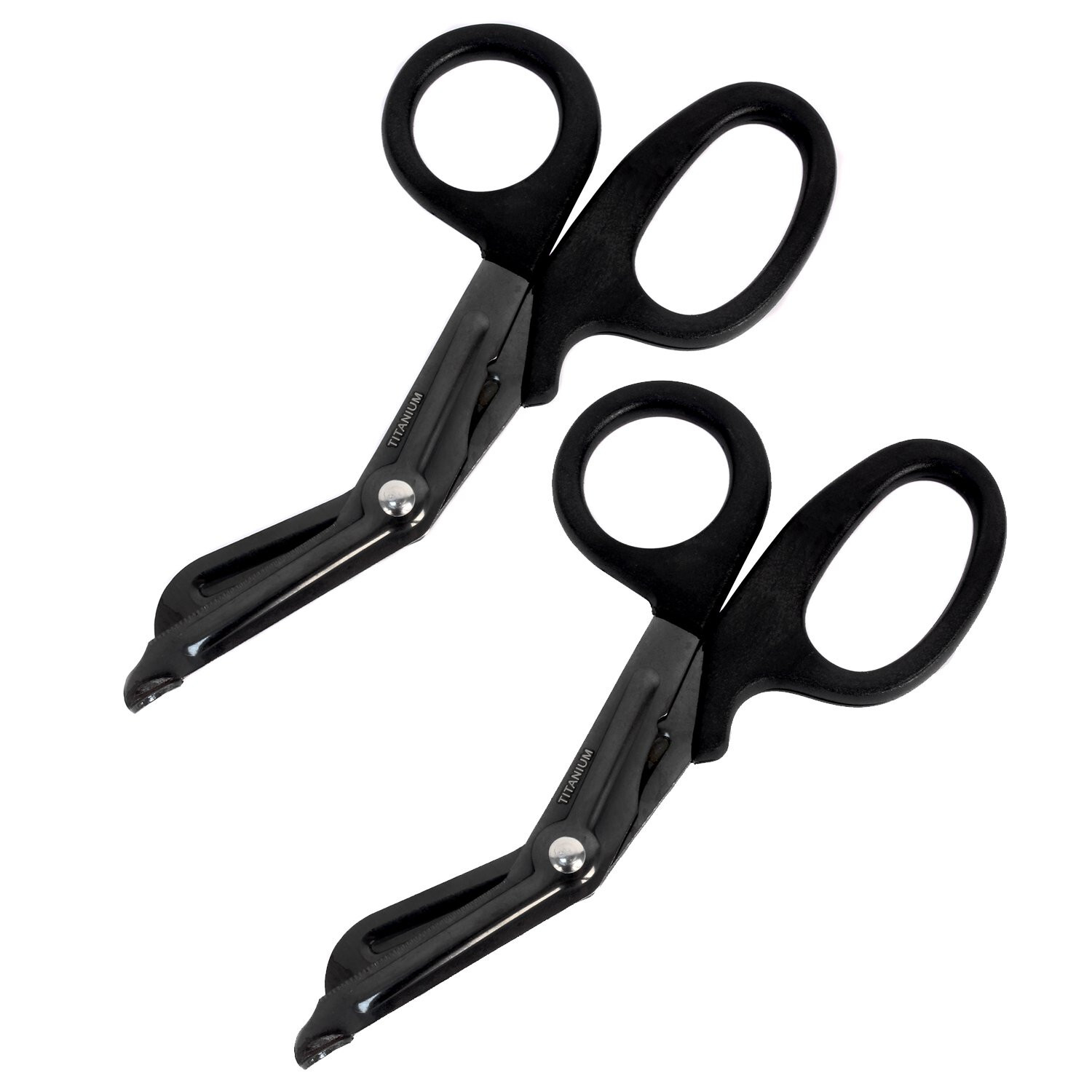 Titanium Bonded Bandage Shears Scissor 7 1/4″ Bent Tactical Stealth Black – 2CT