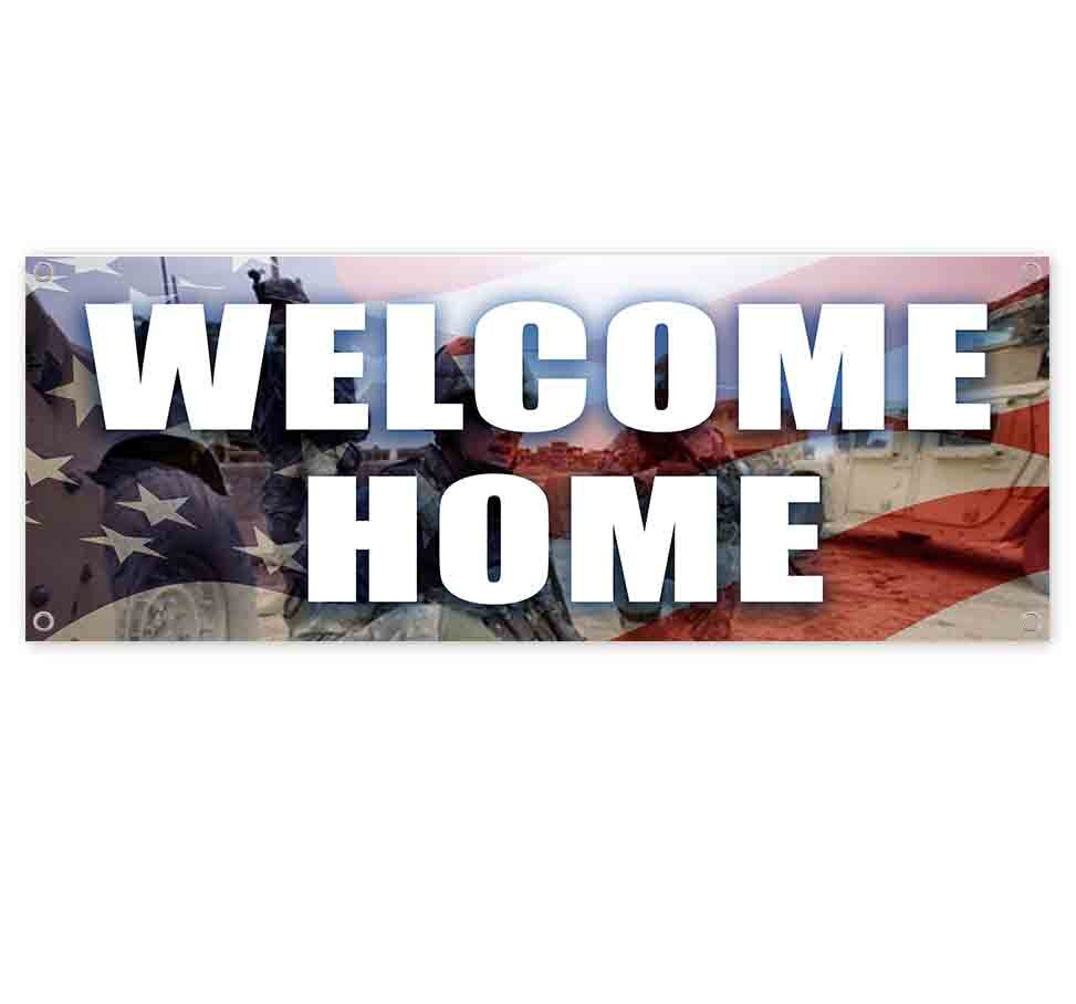 WELCOME HOME CLEARANCE BANNER Advertising Vinyl Flag Sign INV