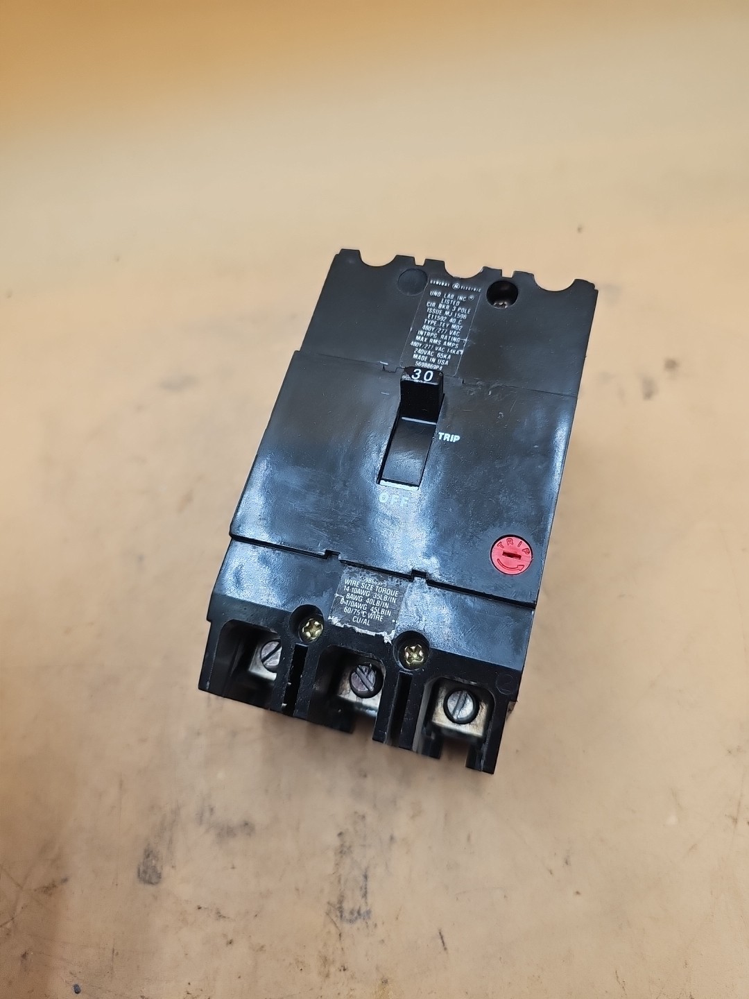 GE General Electric TEY330 3 Pole 30 Amp Type TEY Bolt On Circuit Breaker