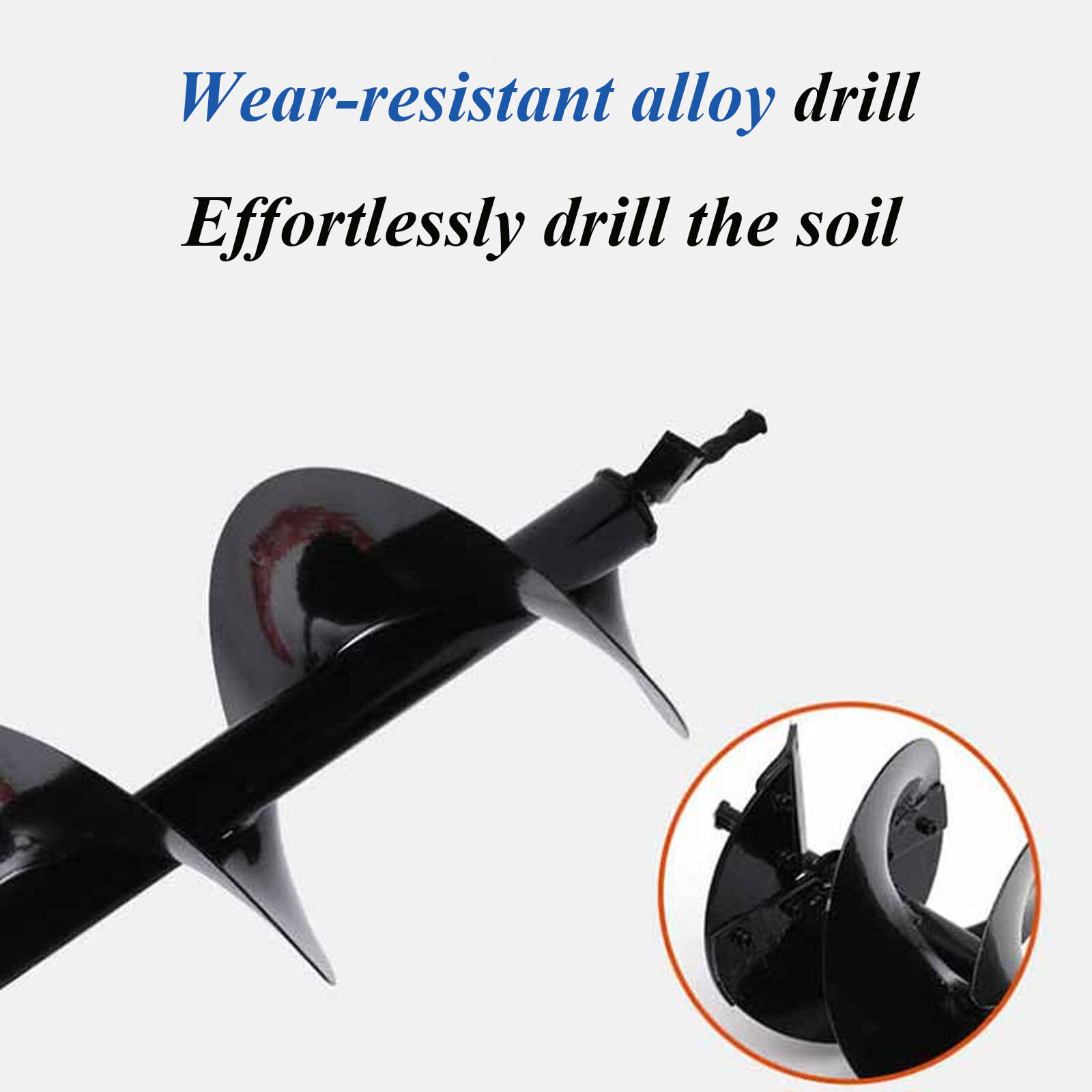 52CC 1700W Gas Powered Earth Auger Post Hole Digger Borer Fence Ground & 2 Bits