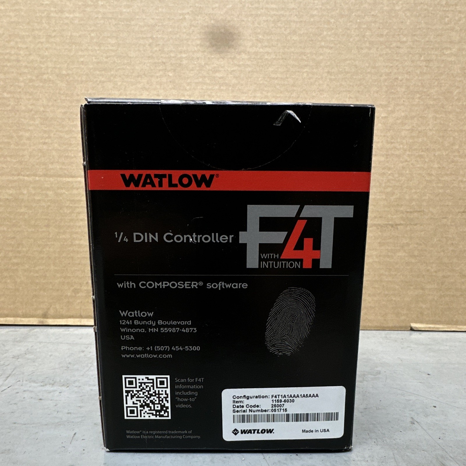 Watlow F4T 1/4 DIN Controller 4.3in Touchscreen Color Display F4T1A1AAA1A5AAAA