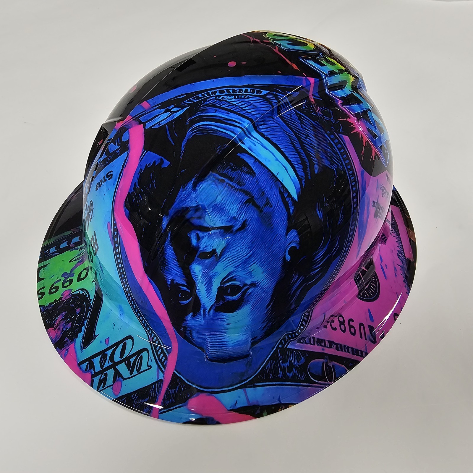 full brim hard hat custom hydro dipped IN BLUE COLLAR DADDY BAD ASS EDITION NEW