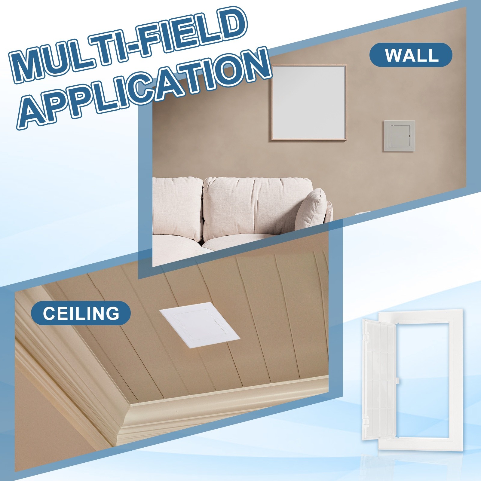 Access Panel for Drywall 9.65×5.71 Inch 1 Set Access Door with Tape White