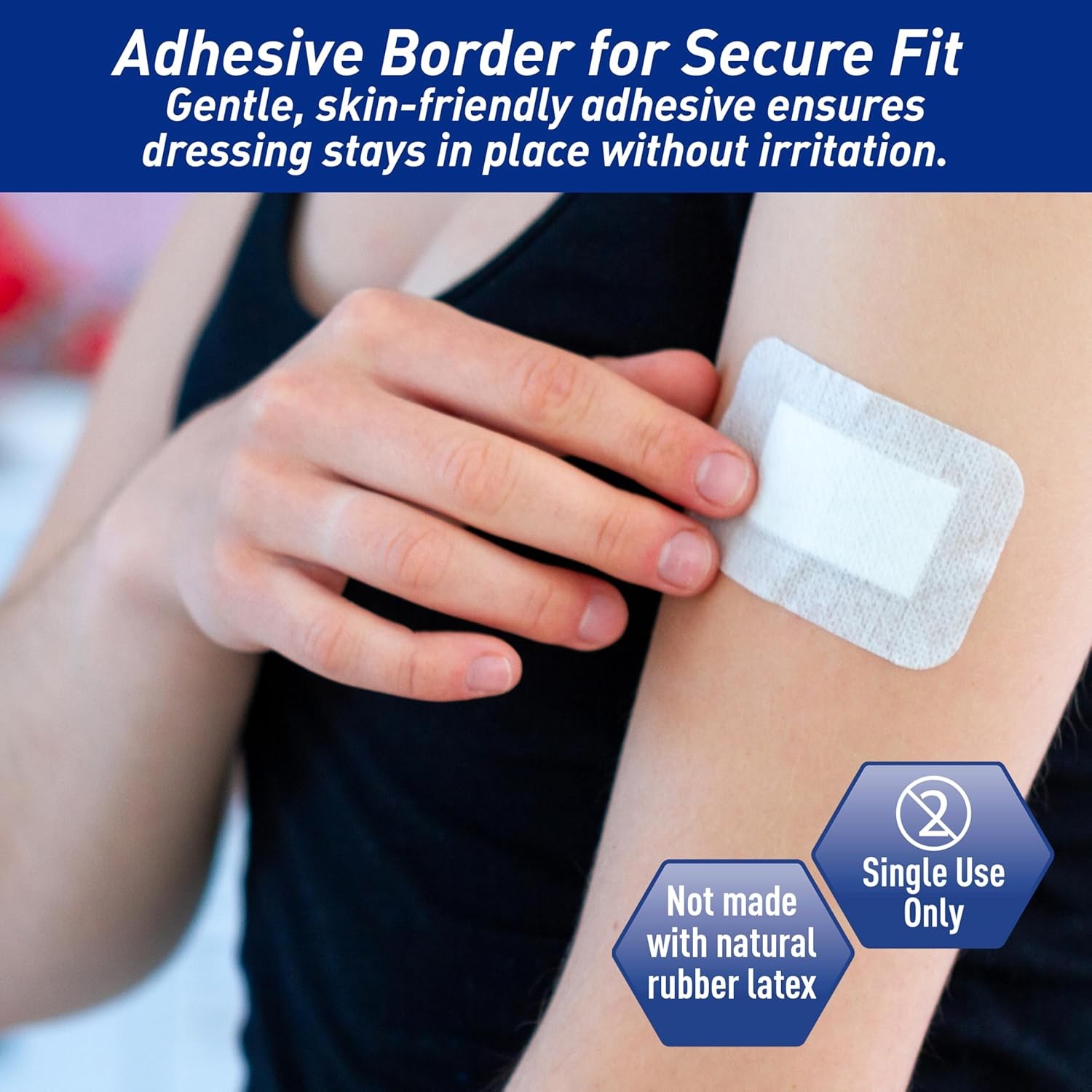 MED PRIDE Adhesive Island Dressing 2×3 in, Pack of 50 Sterile 2” x 3.5”
