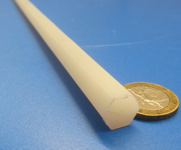 Nylon 6/6 Natural Tint Hex Rod 7/16″ (.437″) Hex x 12″ Length