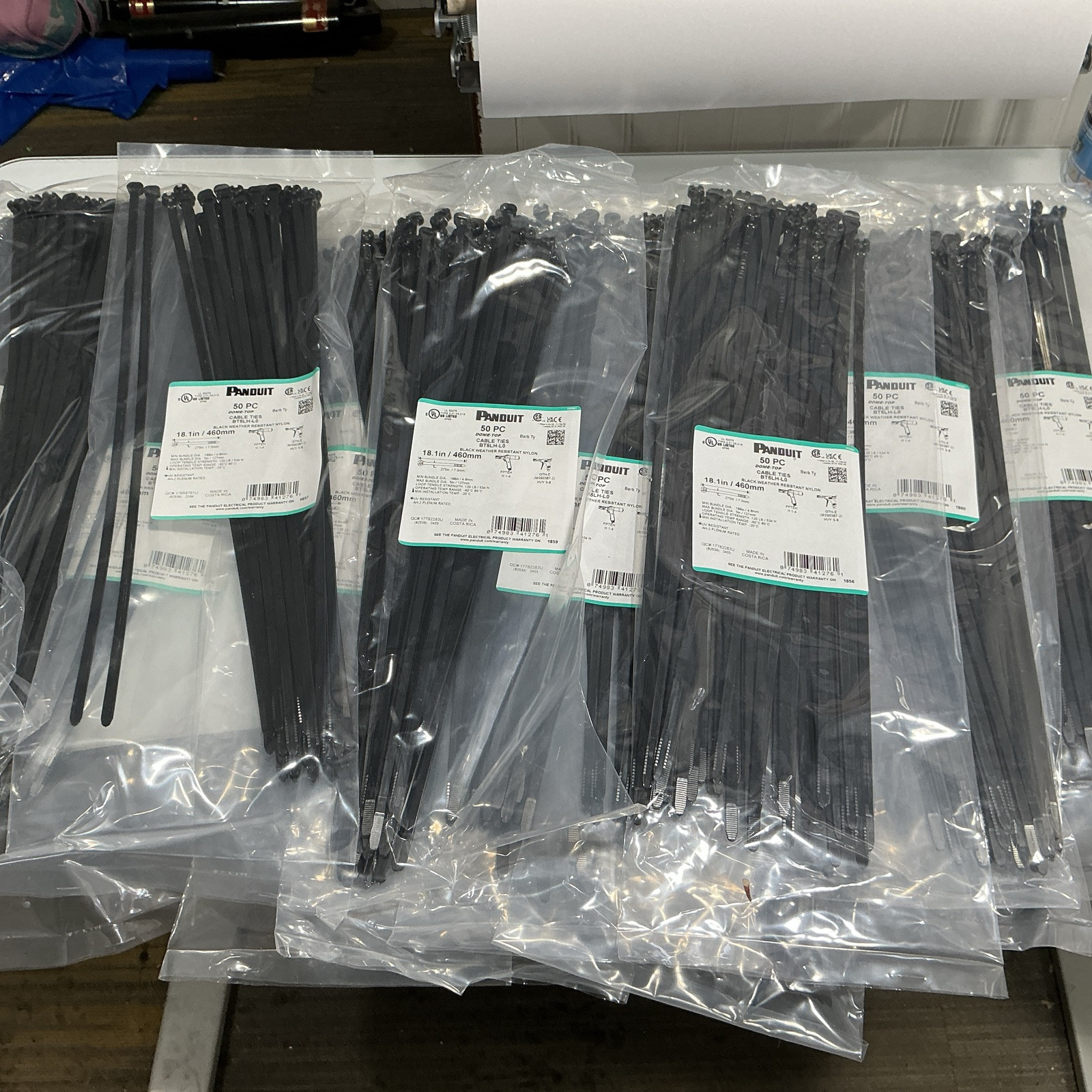 17- Panduit BTL5H-L0 Black Cable Tie, (50/bag) 18.1in / 460mm (Total QTY 850Pcs)