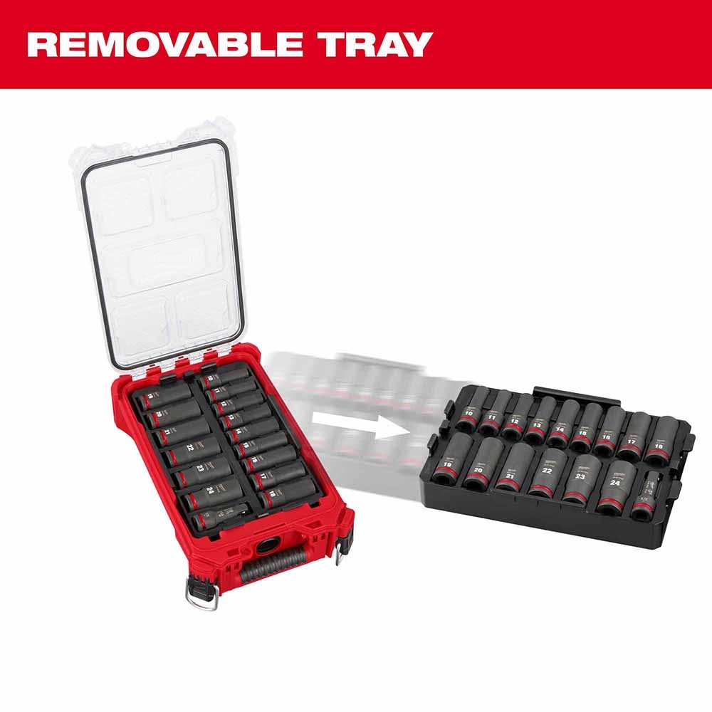 Milwaukee 49-66-6803 Shockwave Impact Duty Socket 1/2″ Drive 16-Pc Packout Set