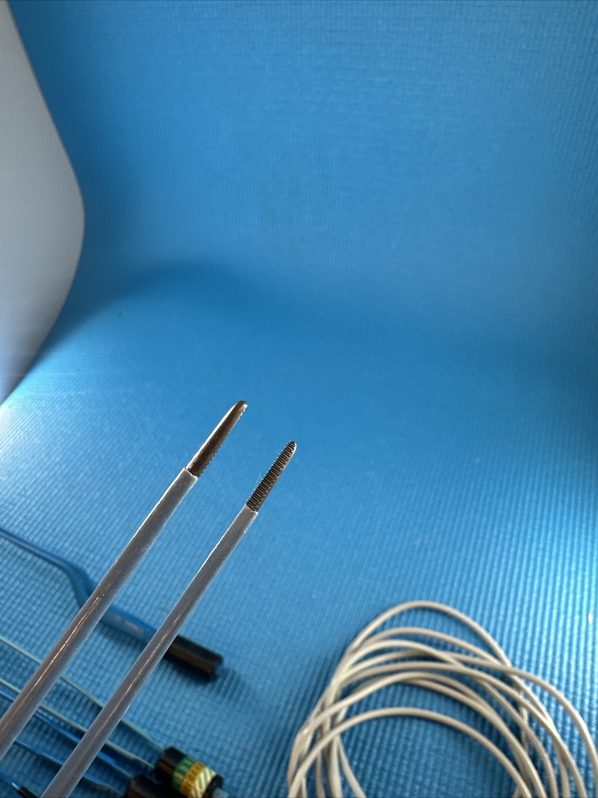 6 Bovie Bipolar Bayonet Forceps Straight, And Curved And 1 Cord