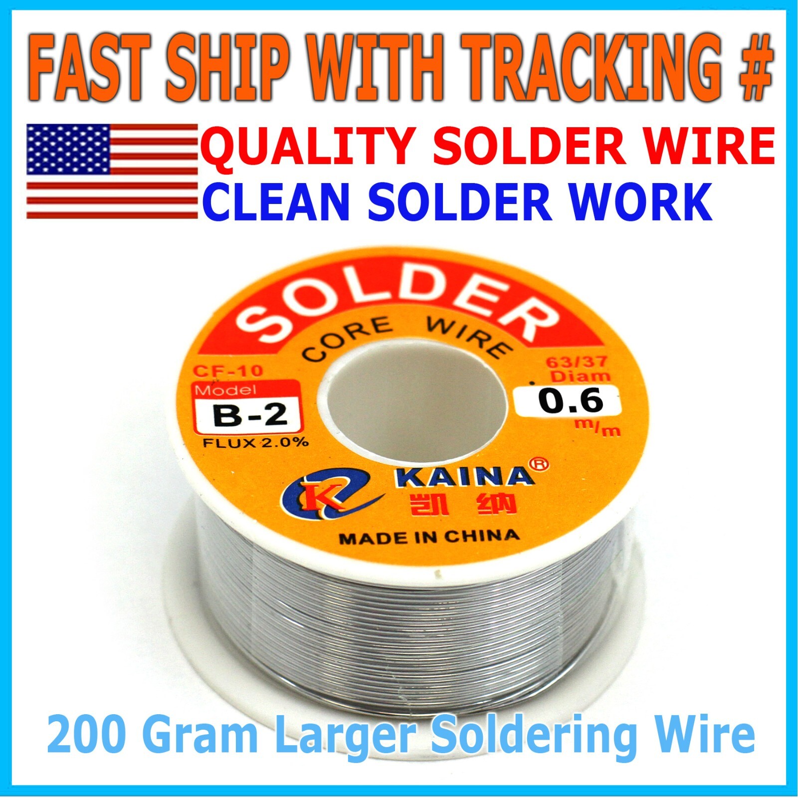 200g 63 37 Tin Rosin Core Solder Wire Electrical Soldering Sn60 Flux 0.6mm