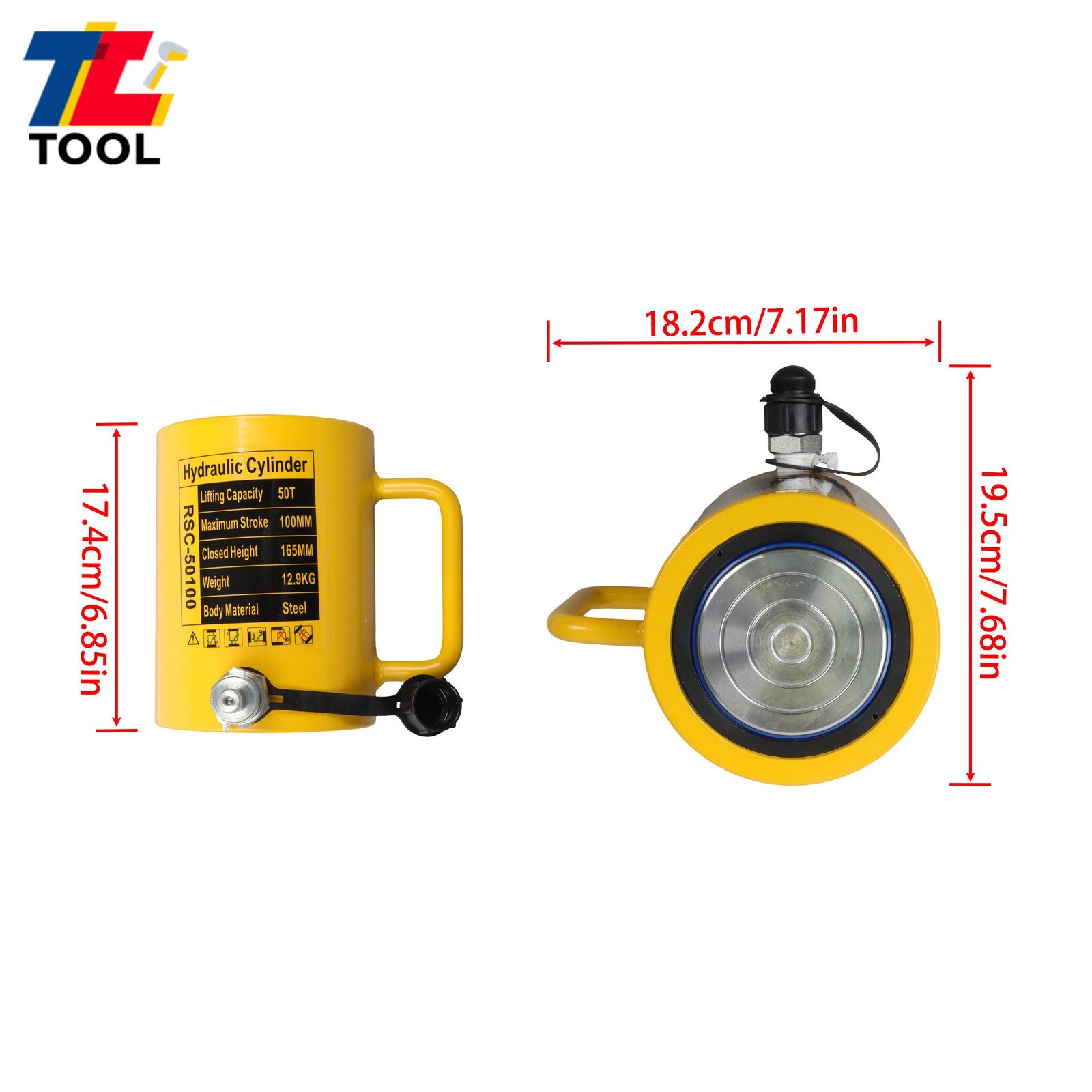 50 Ton 4″ Stroke Hydraulic Cylinder Jack Single Acting Hydraulic Ram Cylinder