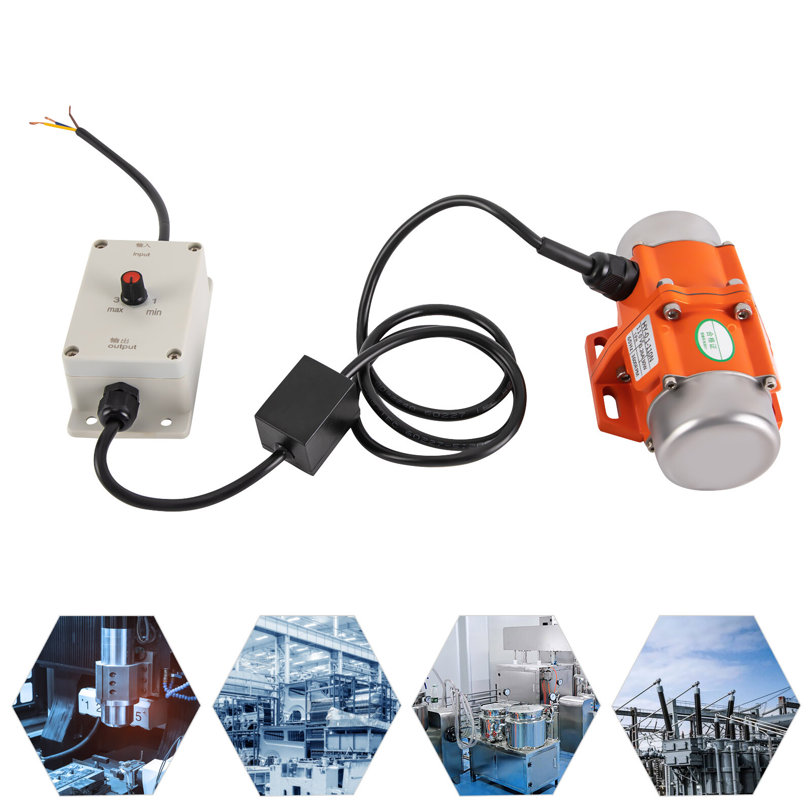 30W Vibration Motor AC Vibrating Asynchronous Motor w/ Speed Controller 3600RPM