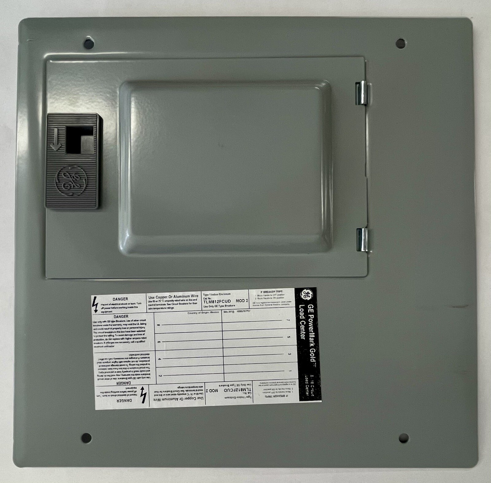 125 Amp Load Center Indoor Enclosure 8 Spaces 16 Circuits Copper Bus 120/240 VAC
