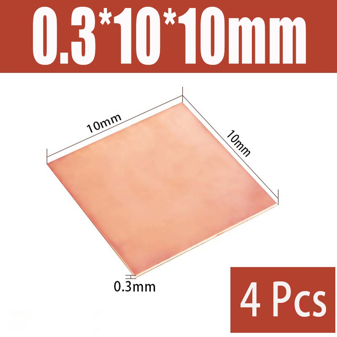 0.3-6mm Natural 99% Pure Copper Sheet Plate Metal guillotine cut -Multiple Sizes