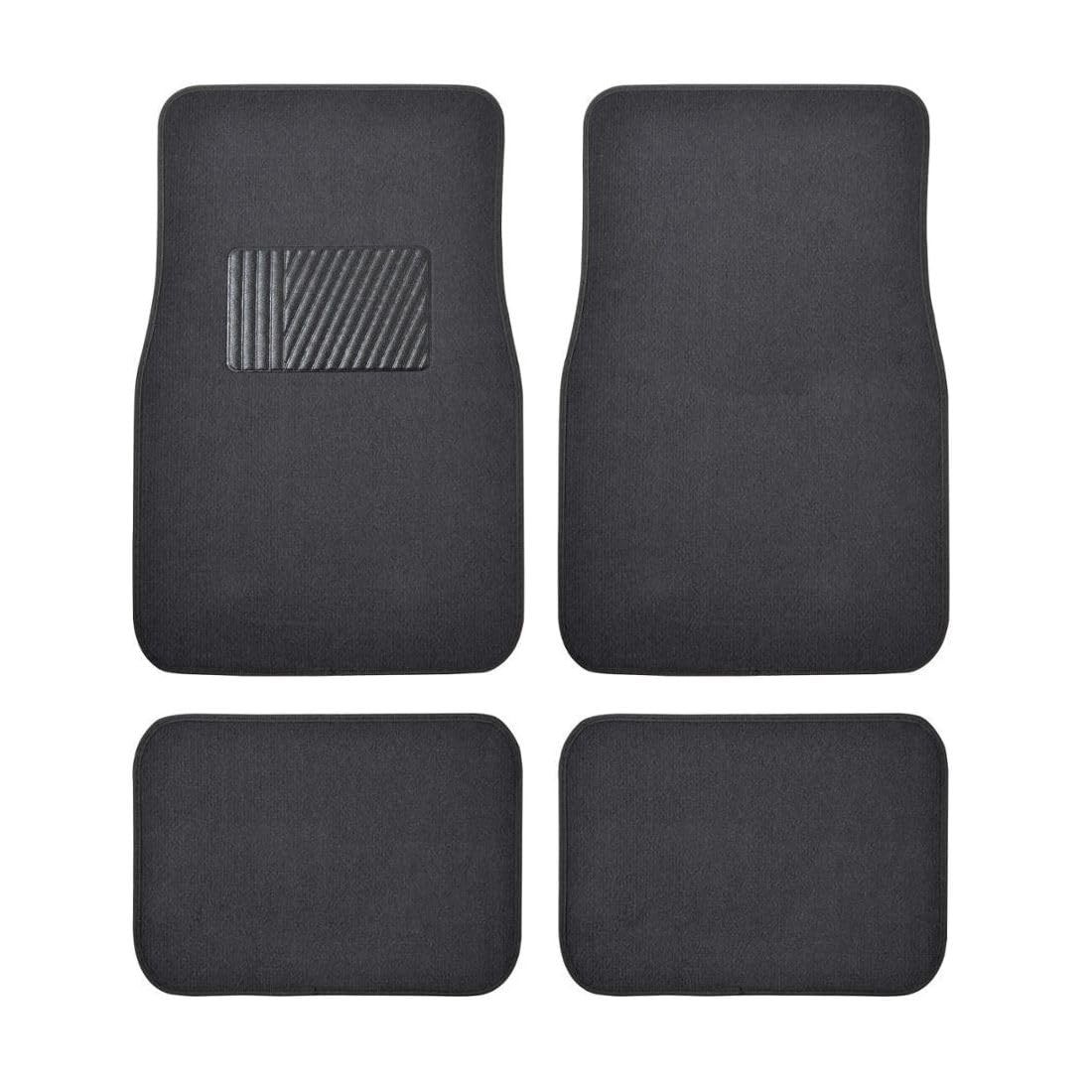 Set of 4 Grey Nylon Rubber Carpet Car Floor Mats Front Rear 11.5×16.5 MT-100