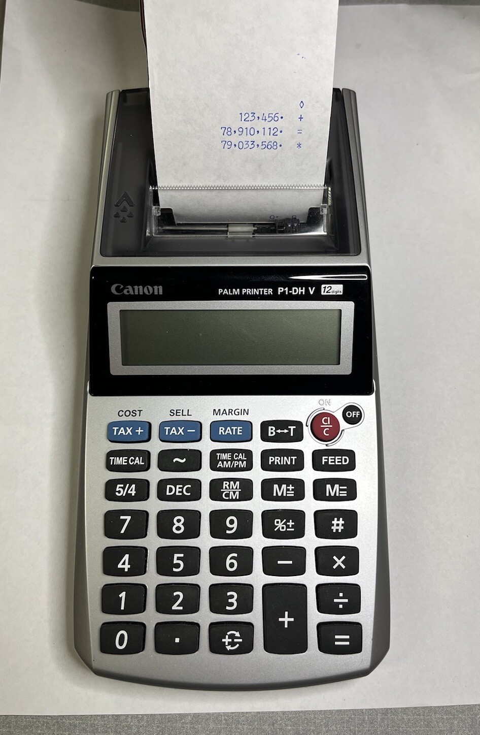 Canon Palm Printer P1-DH V 12 Digit Printing Calculator and Tape-No Adapter