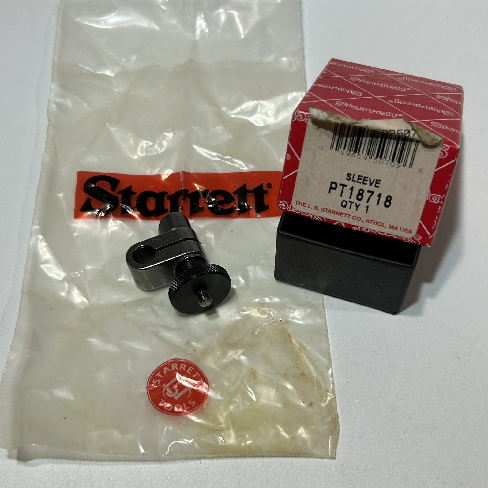 Nice new Starrett PT18718 Snug Assembly Sleeve With 5/16in Post Hole