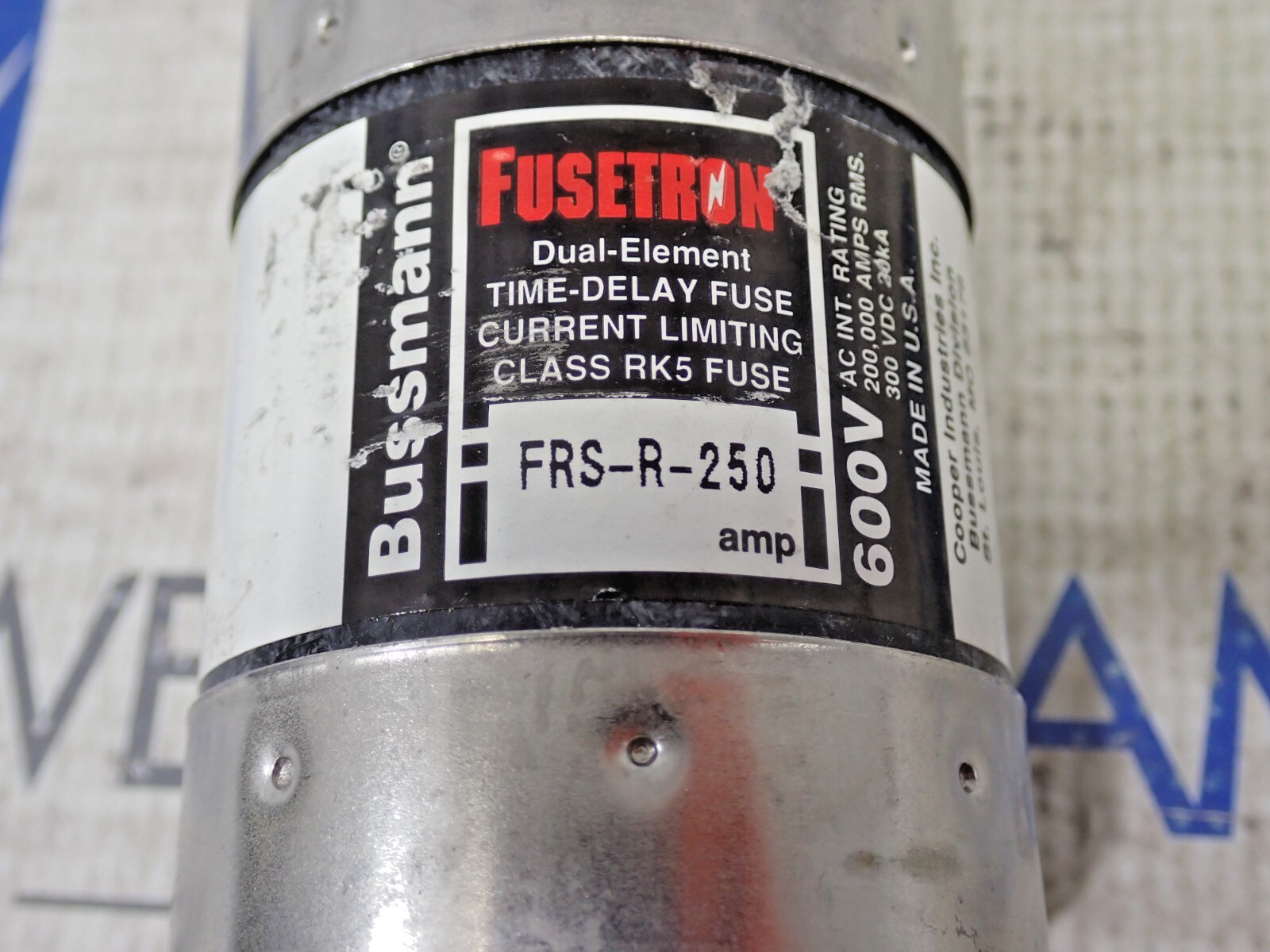 Bussman Fusetron FRS-R-250 250A 600V Time Delay RK5 Long Stab Fuse