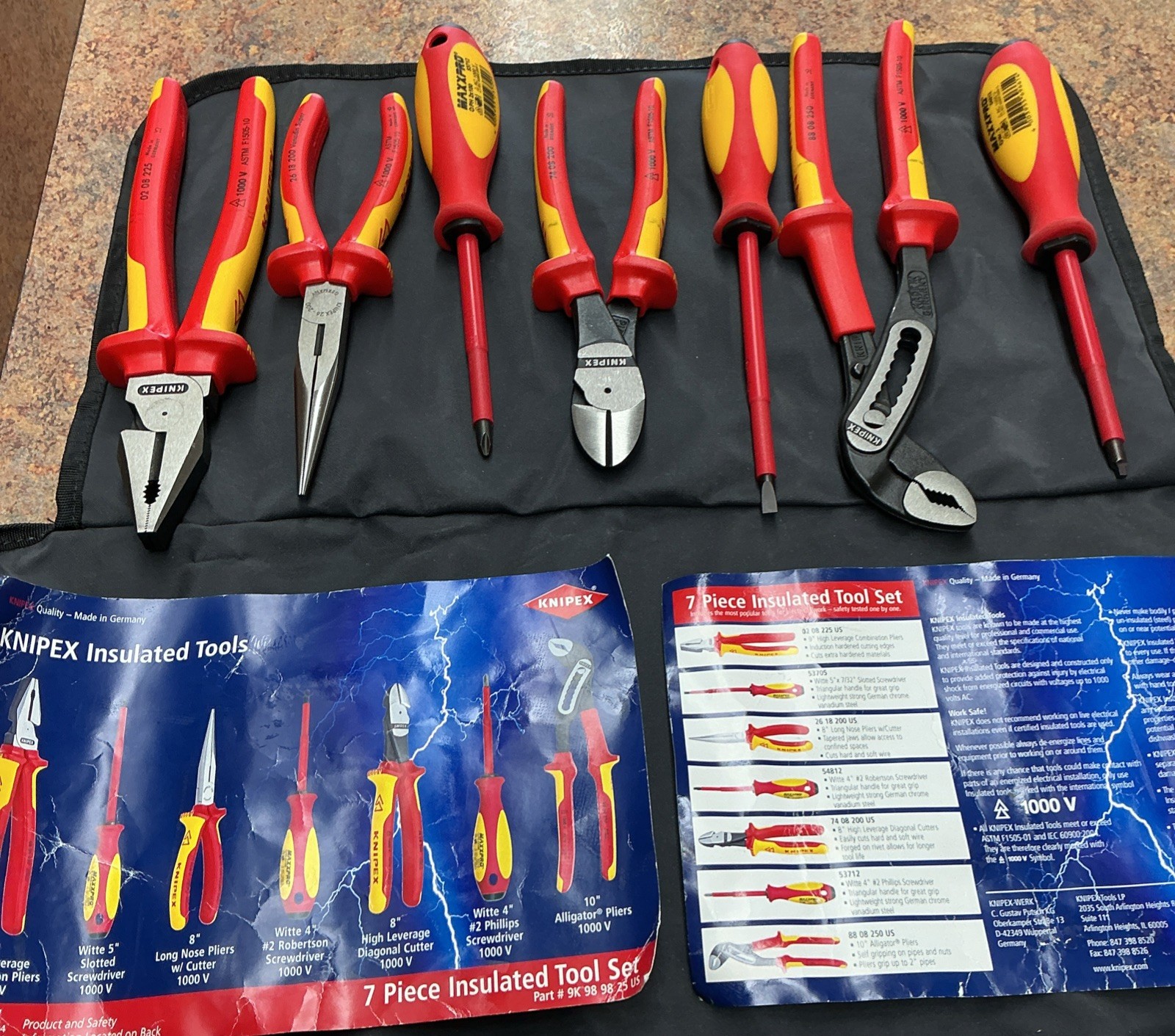 Knipex 1000-Volt Insulatted Tool Set (7-Piece) Used