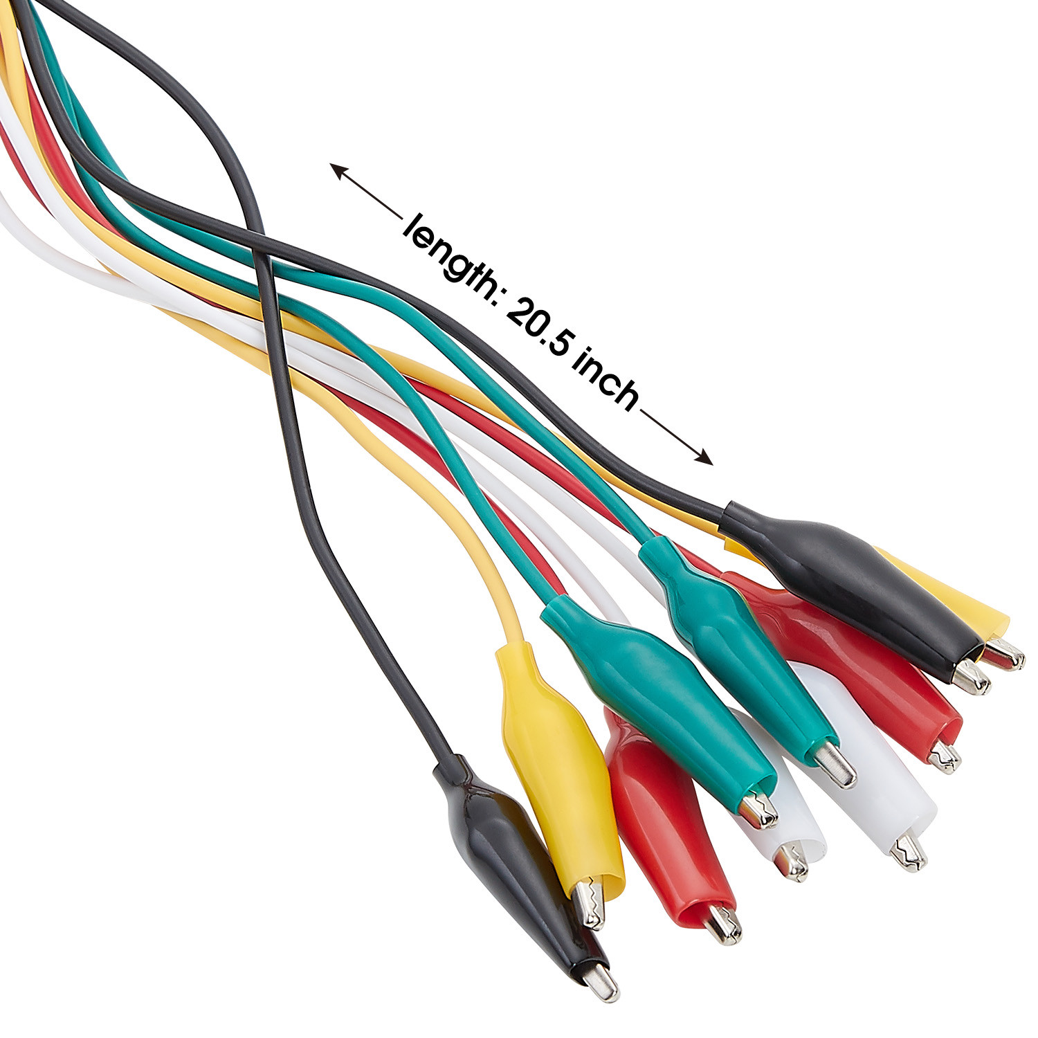 WGGE WG-026 20 Pieces and 5 Colors Test Lead Set & Alligator Clips,20.5 inches