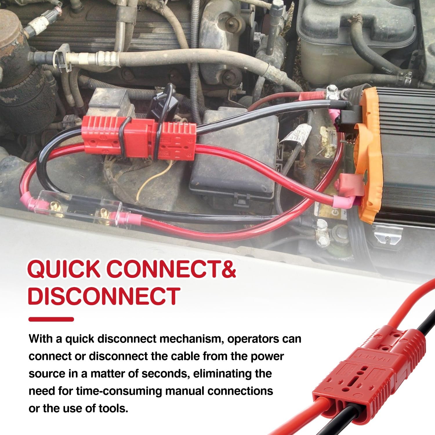 7FT Quick Disconnect Winch Power Cable 4 Gauge Heavy Duty Copper Wiring