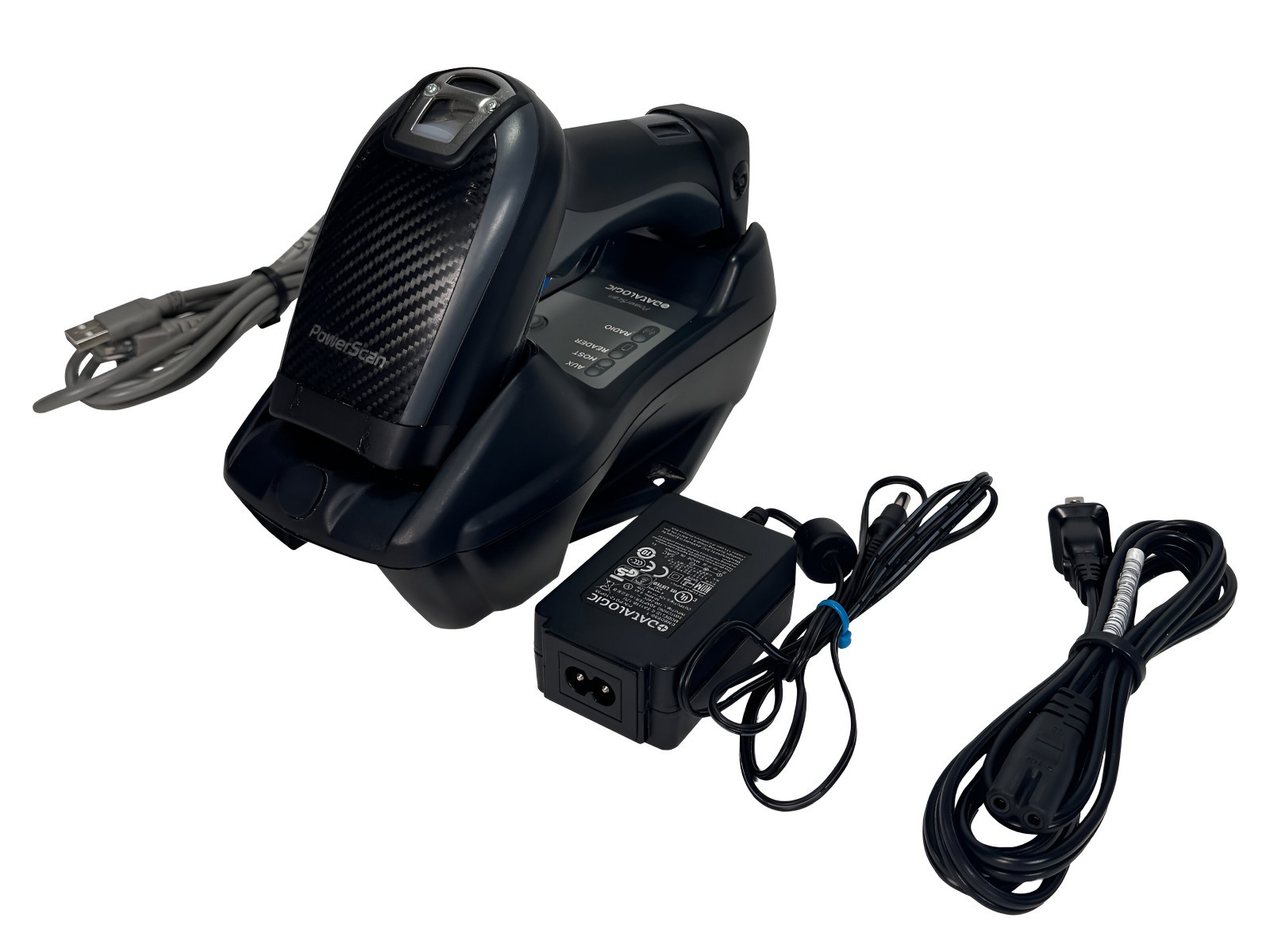 Datalogic POWERSCAN PM9501 Warehouse Radio System Barcode Scanner w/Kit TESTED