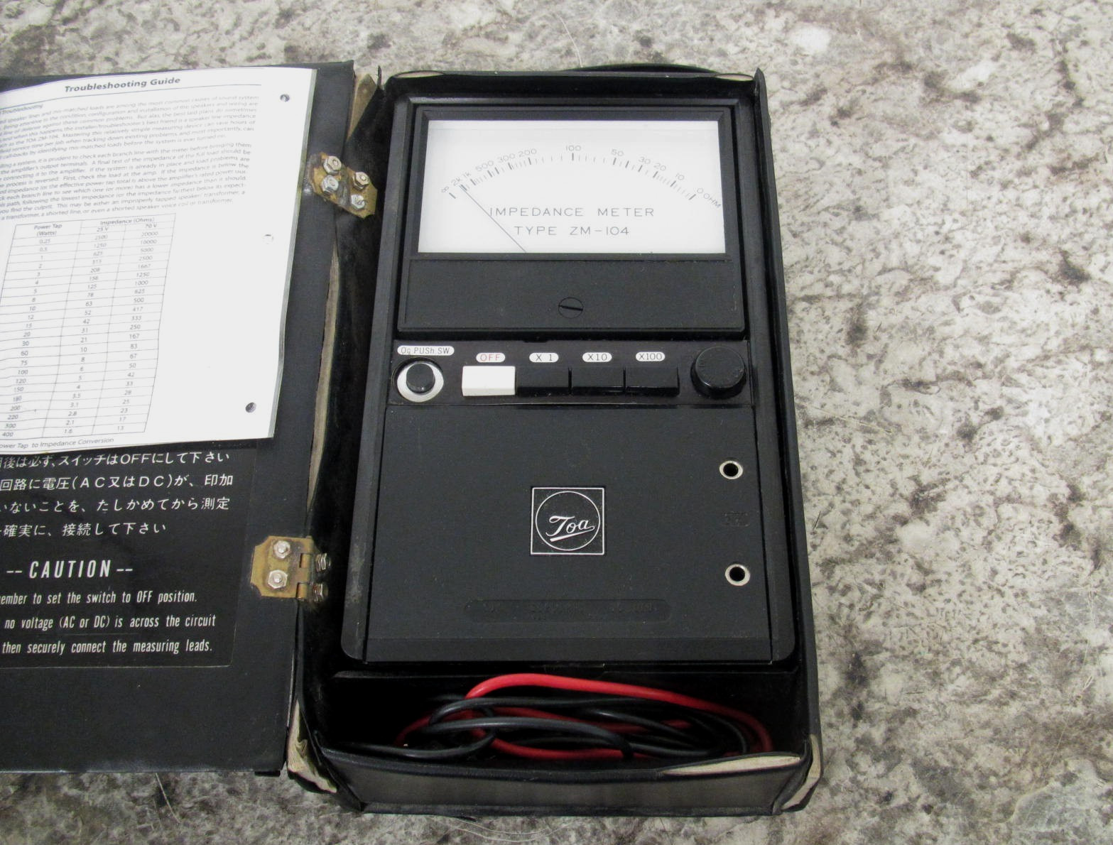 TOA ZM-104 Portable Analog Speaker Line Impedance Meter Used Free Shipping