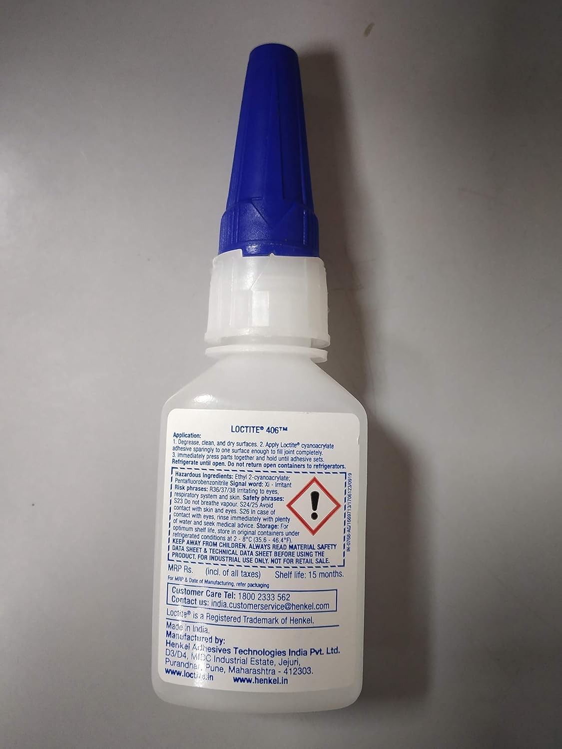 406 Super Glue Instant Adhesive 20g for Plastic & Rubber