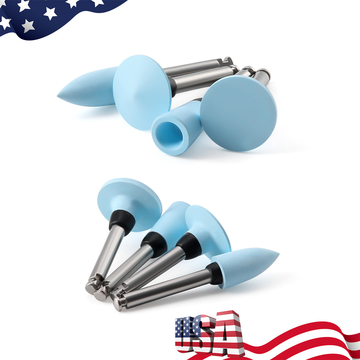 12Pcs/Box Dental Silicone Composite Polishing Burs Kit 2.35mm For Contra Angle