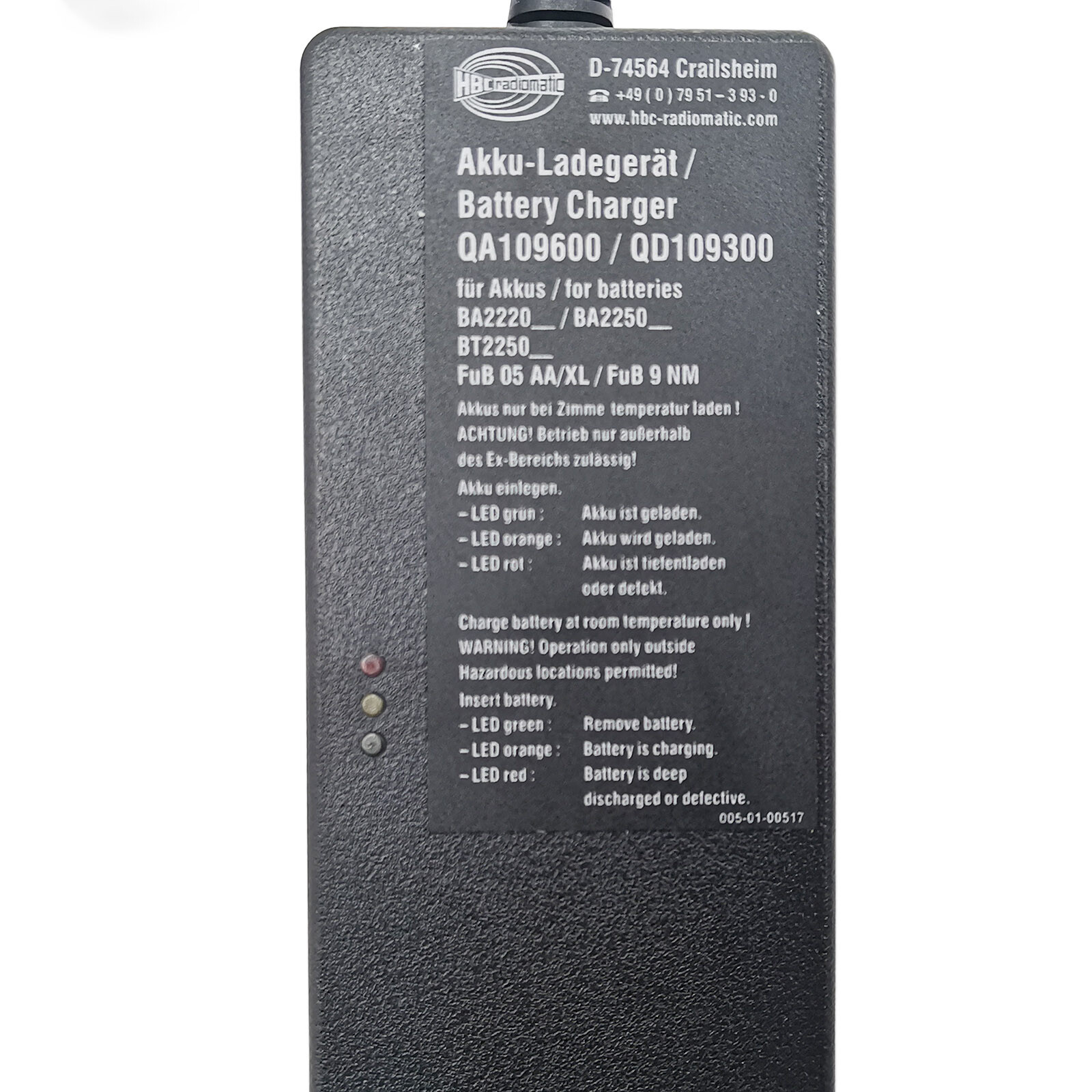 QA109600 QD109300 220V Battery Chargers for HBC Radiomatic BA225030 #T516 YS