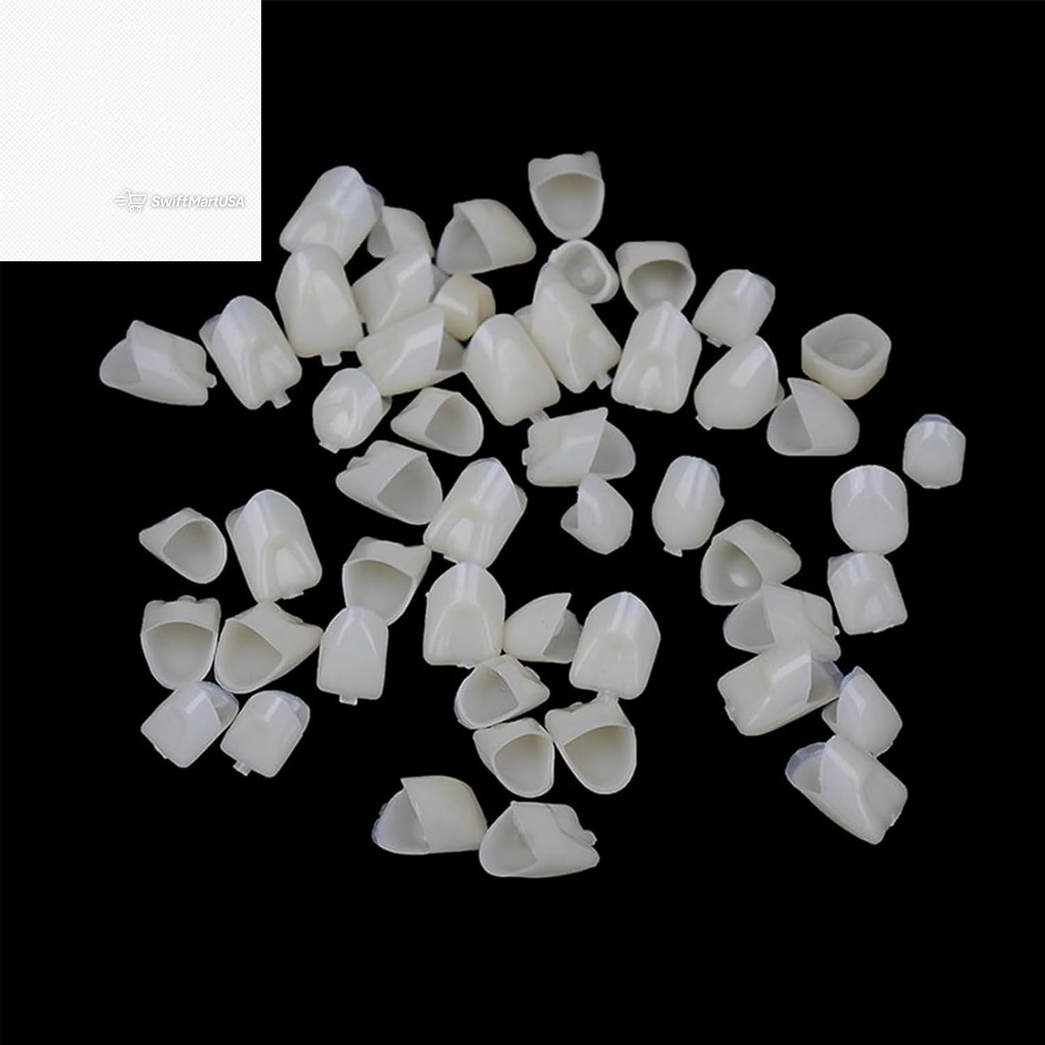120 Pcs False Teeth Crown Veneers Anterior Posterior Set with Thermal Beads Cap