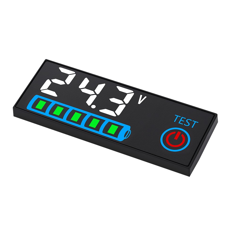 LED Voltage Acid/Li-ion Battery Level Indicator Display Panel w/Power-Off Memory