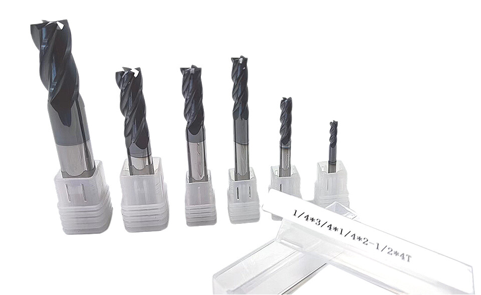 6Pcs 4 Flute Solid Carbide 1/8″ – 1/2″ End Mills Set – AlTiN Coated