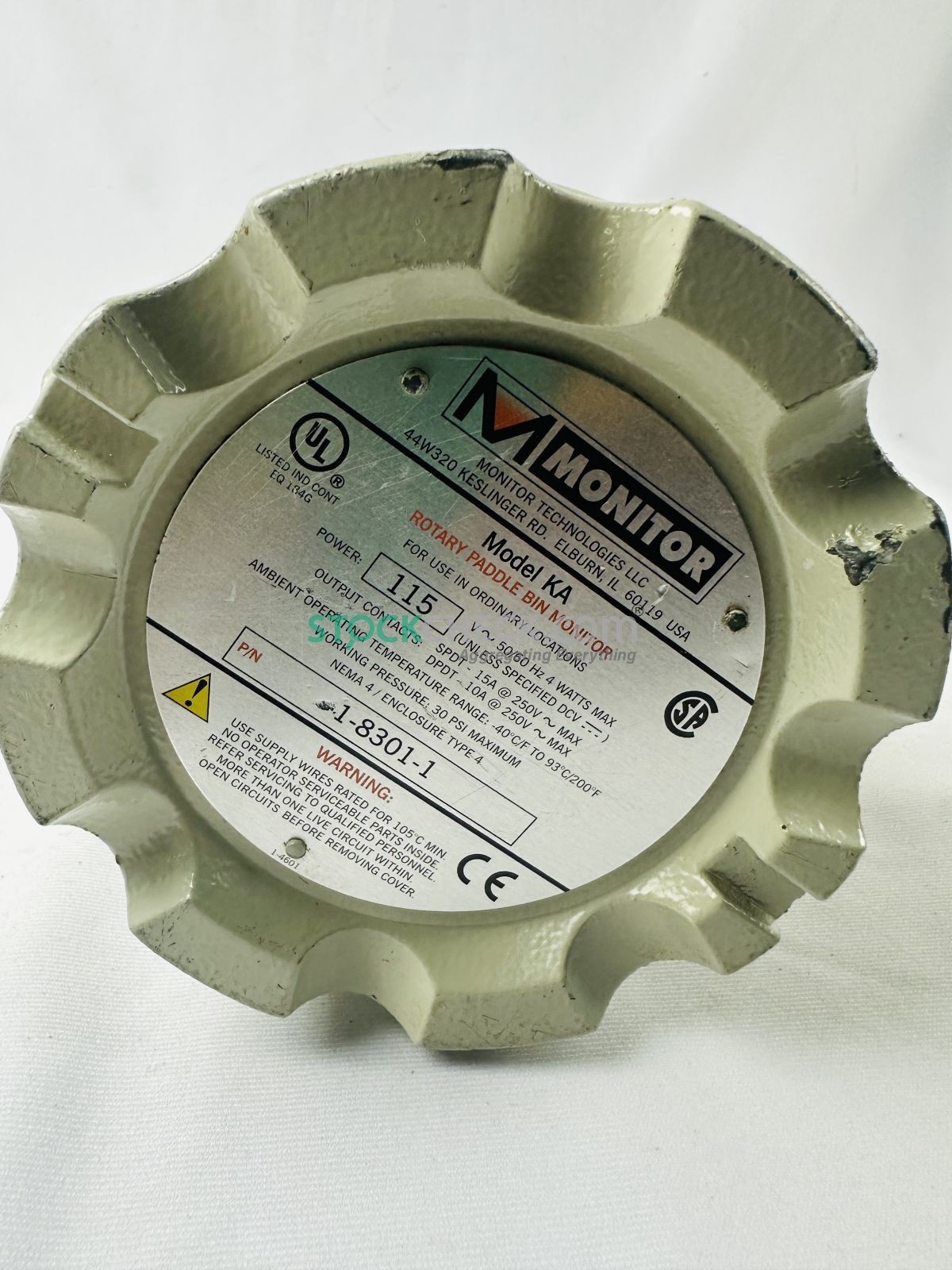 Monitor Technologies 1-8301-1 Model KA Rotary Paddle Bin Monitor