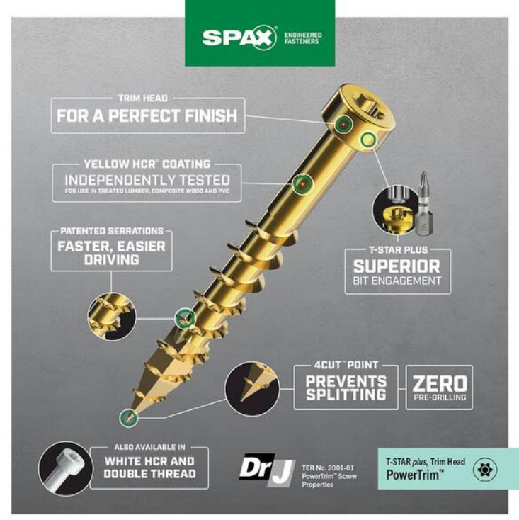(400 pcs) Variety SPAX Exterior/Interior Power-Trim Head Wood & Composite Screw