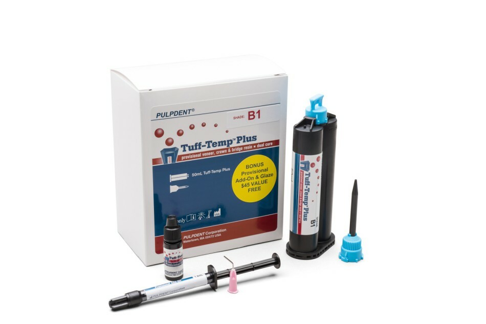 Pulpdent Dental TTPB1 Tuff Temp Plus C&B Material B1 50ML w/ Tips 1:1 Auth. Dist