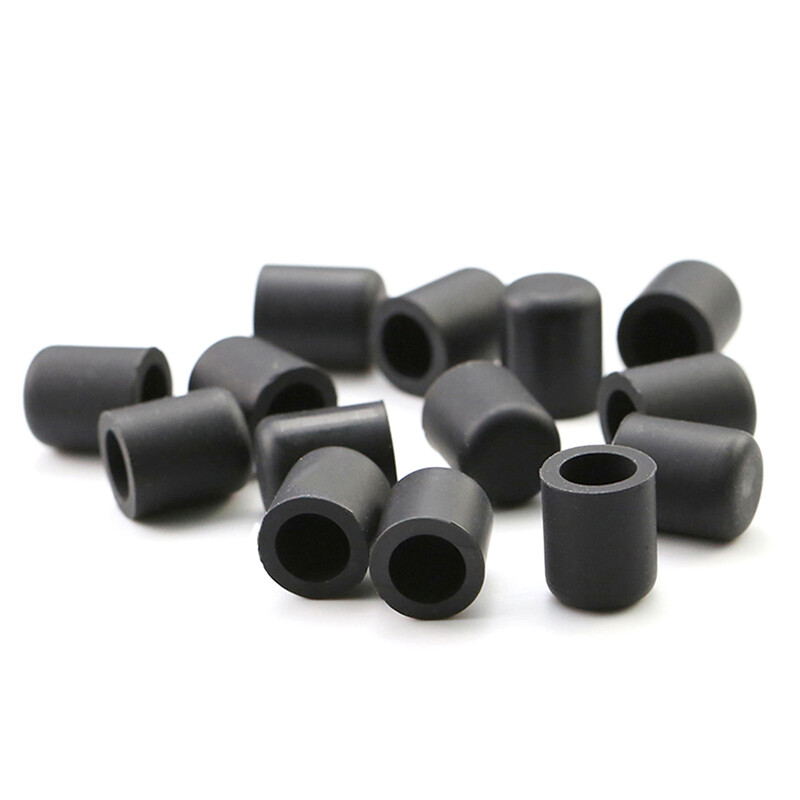 Black Silicone Rubber Round Tube End Caps Cover Blanking Stopper Floor Protector