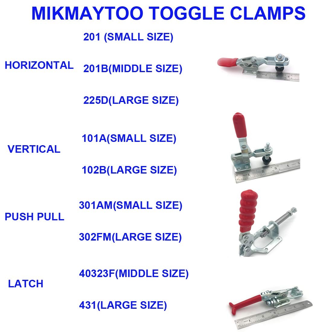 Toggle Clamps Vertical 50Kg 110Lbs Holding Capacity Quick Release 101A-5PACK