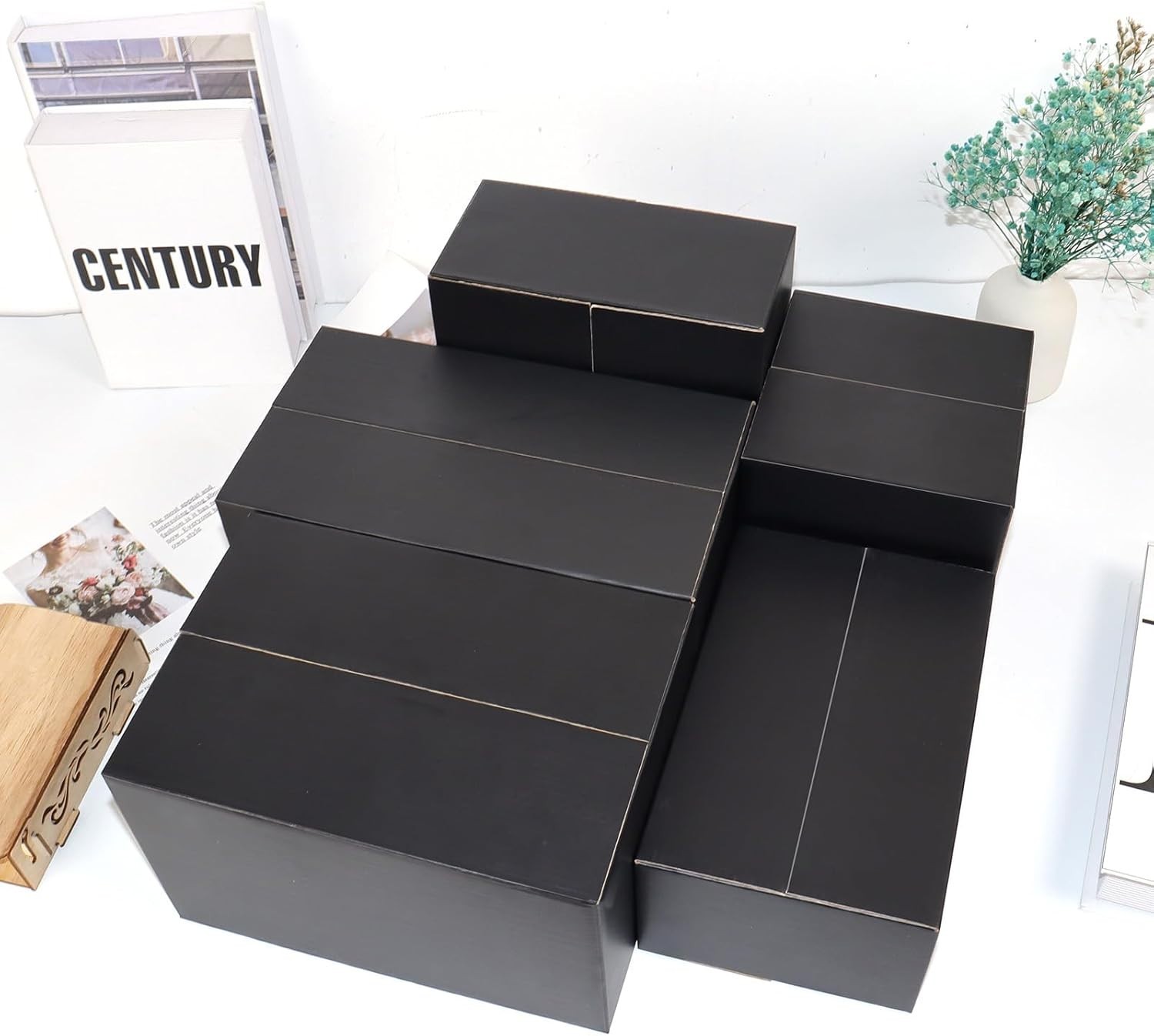 Black Shipping Boxes Packing Corrugated Cartons Many Sizes Available Save Now!