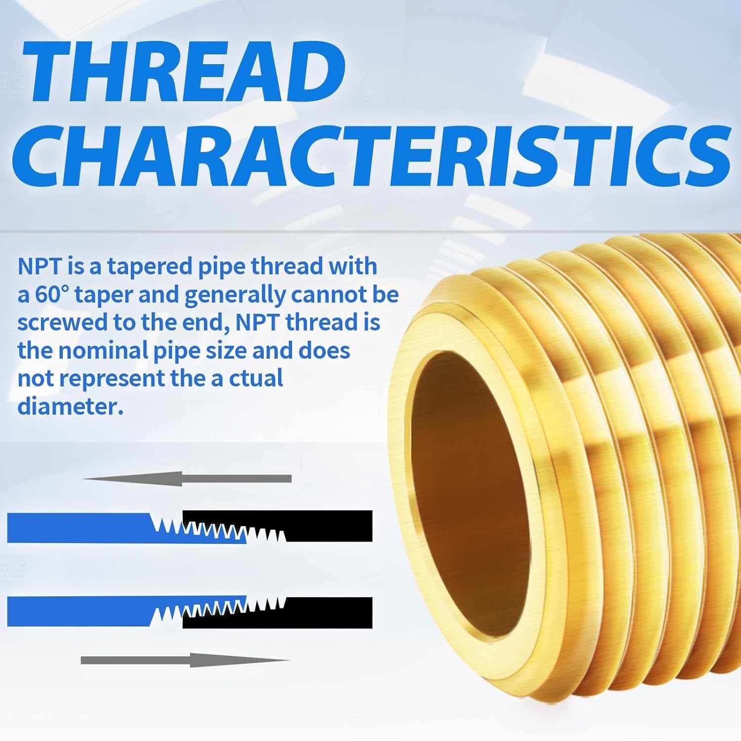 **2 Pack 1/8″ NPT Brass Long Nipple Pipe Male x Female 2″ Length**
