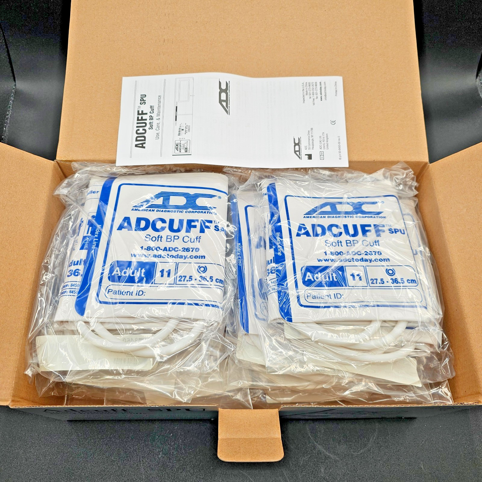 ADC ADCUFF SPU Adult Size 11 (27.5–36.5 cm) 2-Tube Navy – Lot of 5 – NEW Sealed