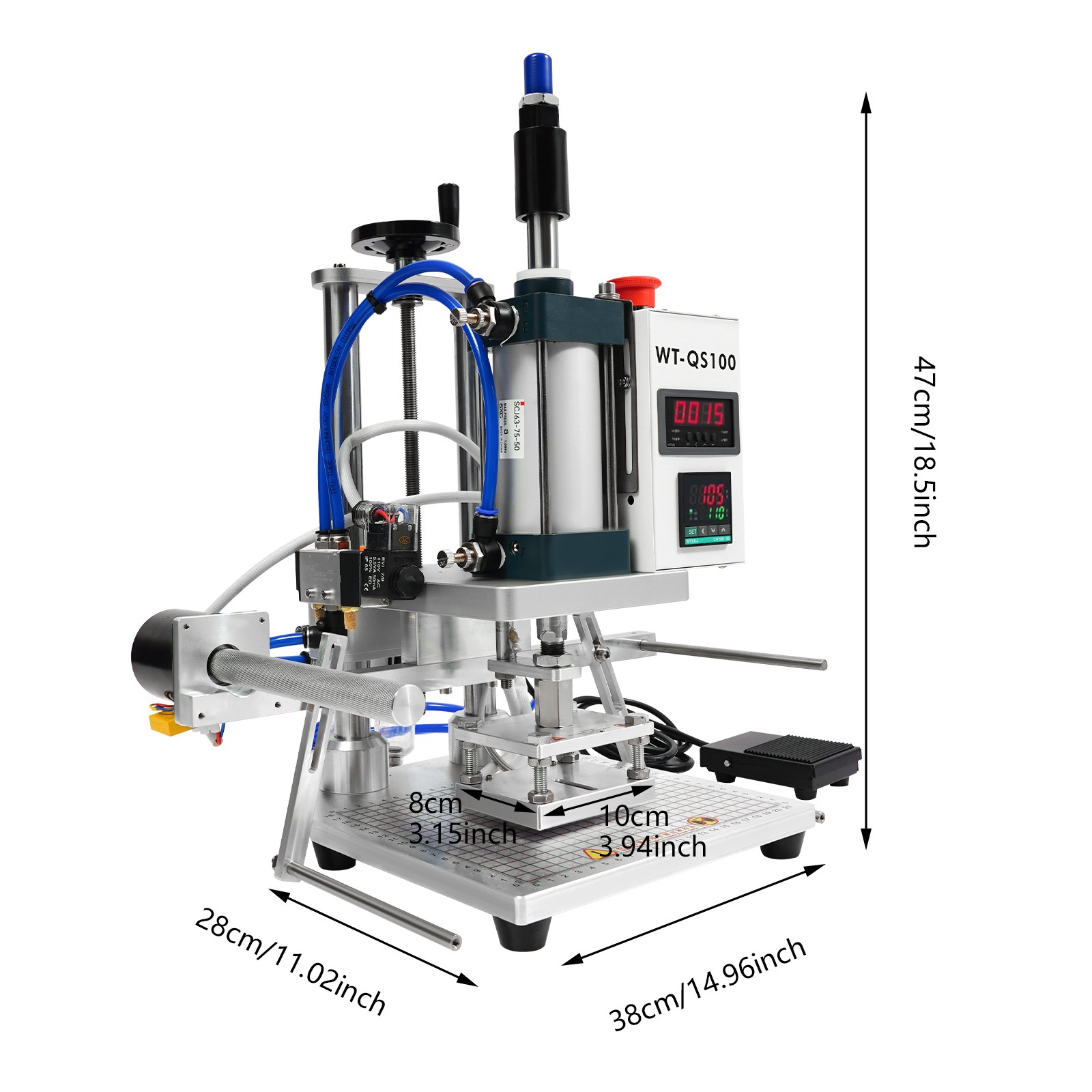 Pneumatic Hot Foil Stamping Machine PVC Leather Pu Paper Digital Emboss Machine