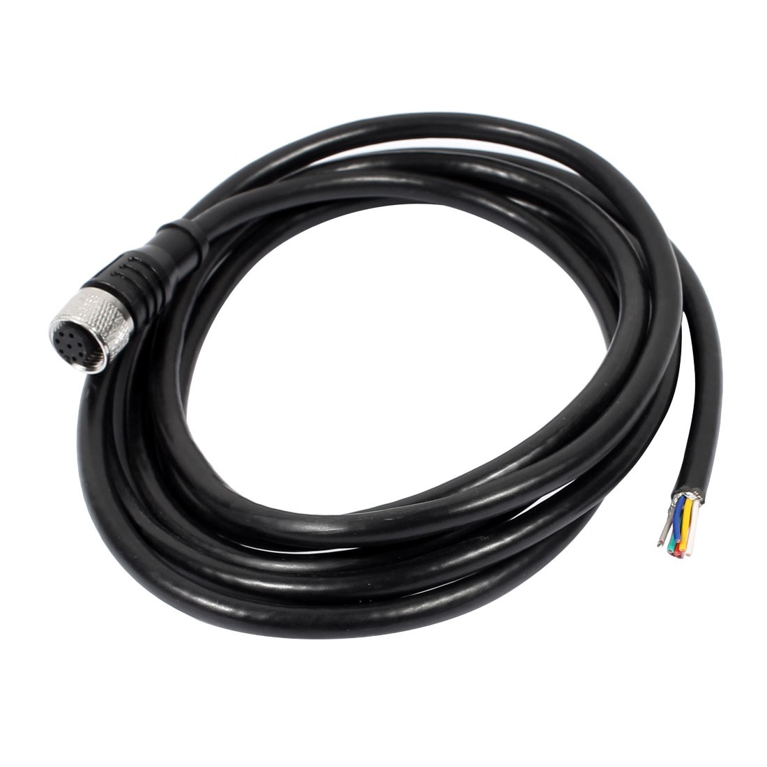 M12 Female Straight 8 Pin Connector Aviation Socket Shielded Electrical Cable 2M