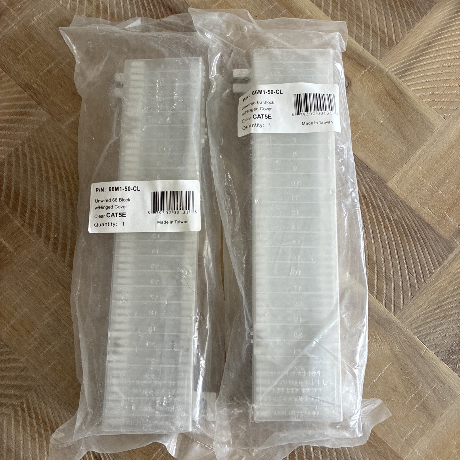 2- Dynacom 66M1-50-CL Unwired 66 Block w/ Hinged Cover Clear CAT5E