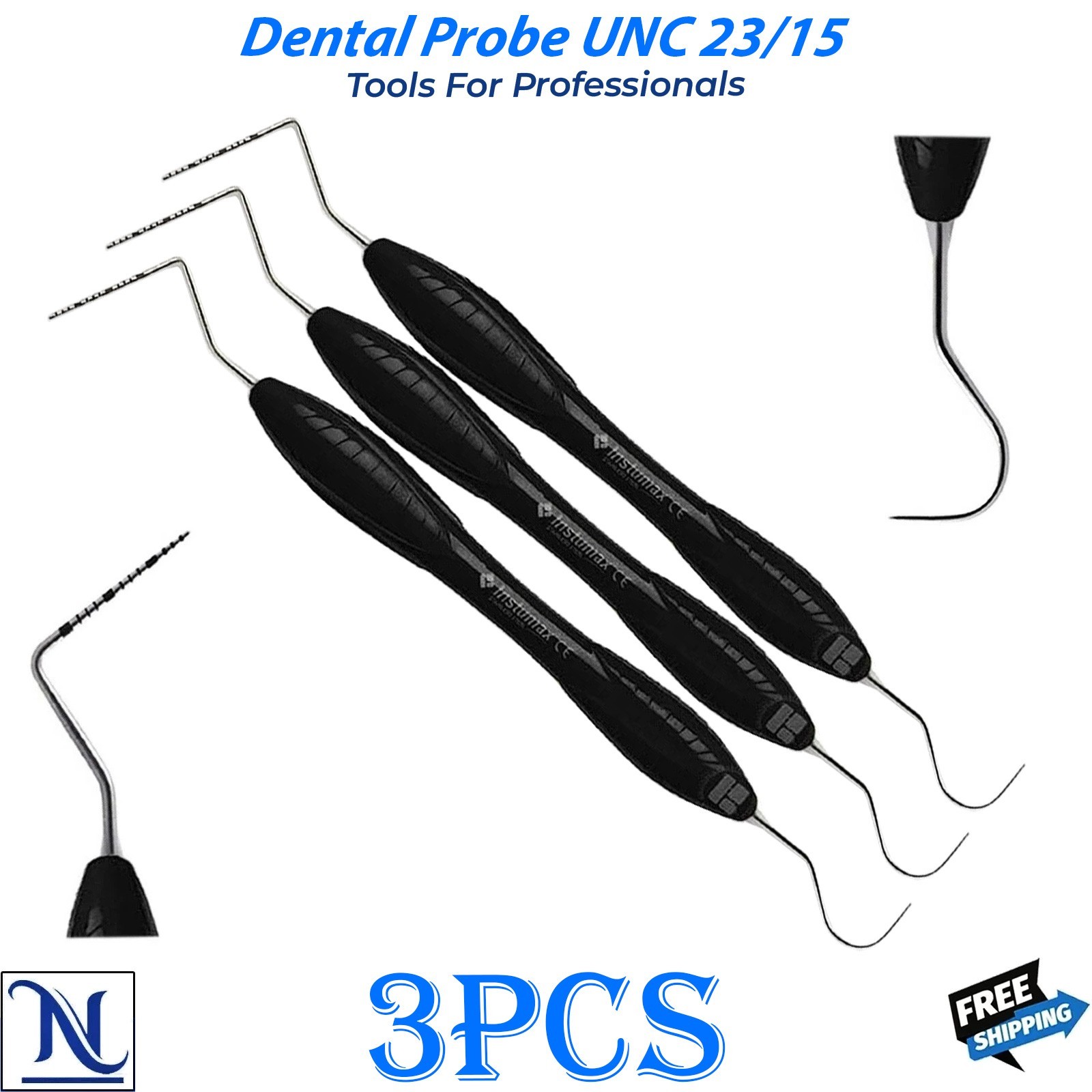 Dental Examination Probe UNC 15 Explorer 23 Double Ended Hollow Handle