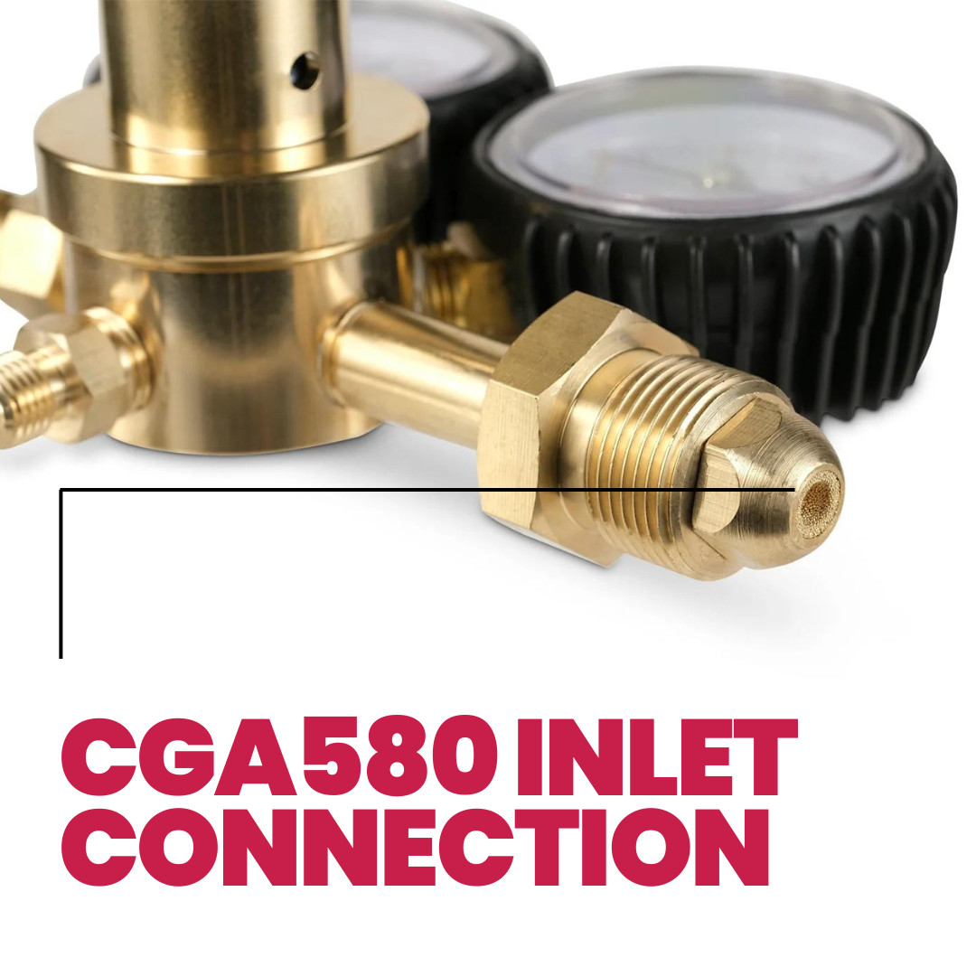 SPARC Nitrogen Pressure Regulator 0-600PSI CGA580 Inlet, 1/4″ Flare Output