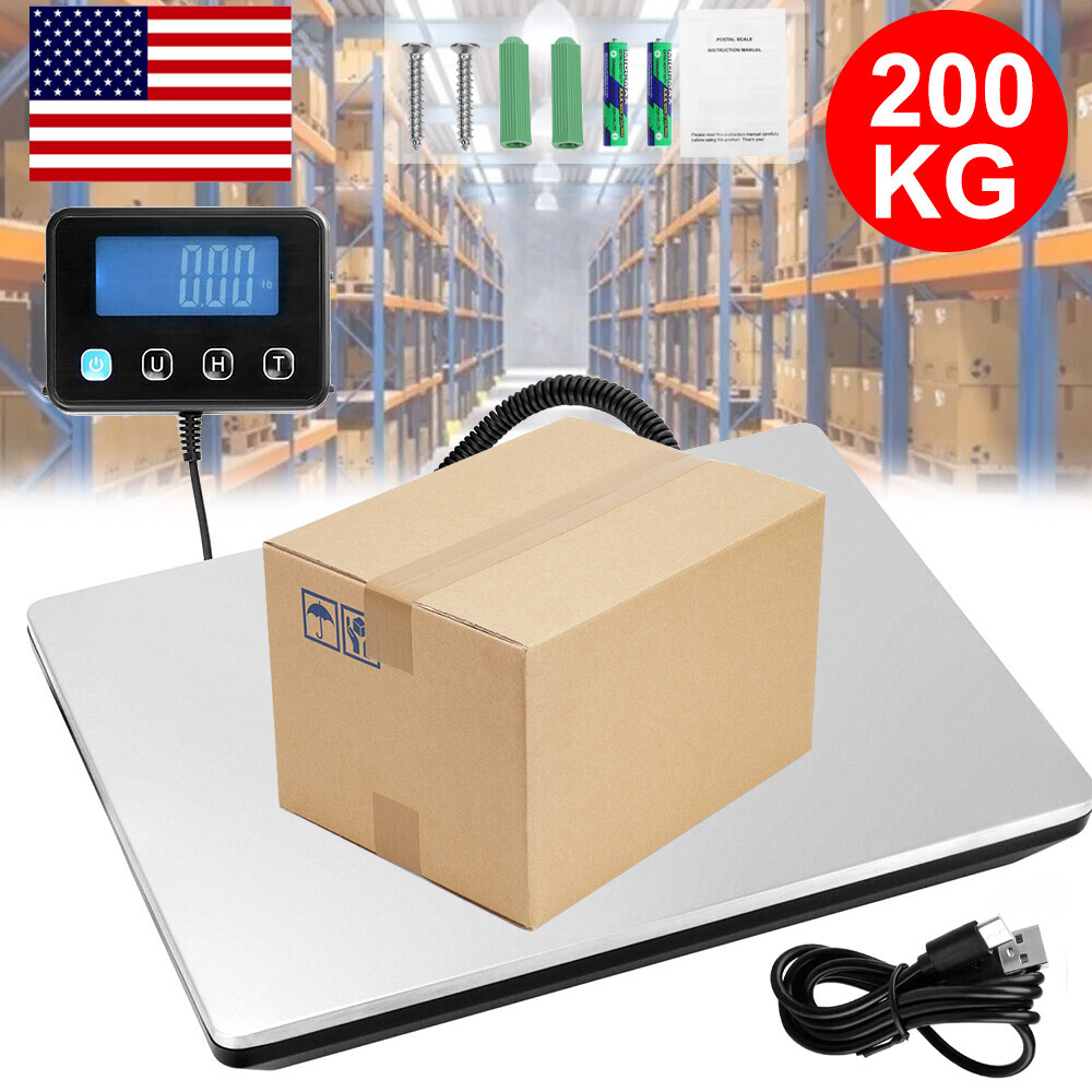 440LB Heavy Duty Digital Postal Parcel Scales Platform Postage Shipping Weighing