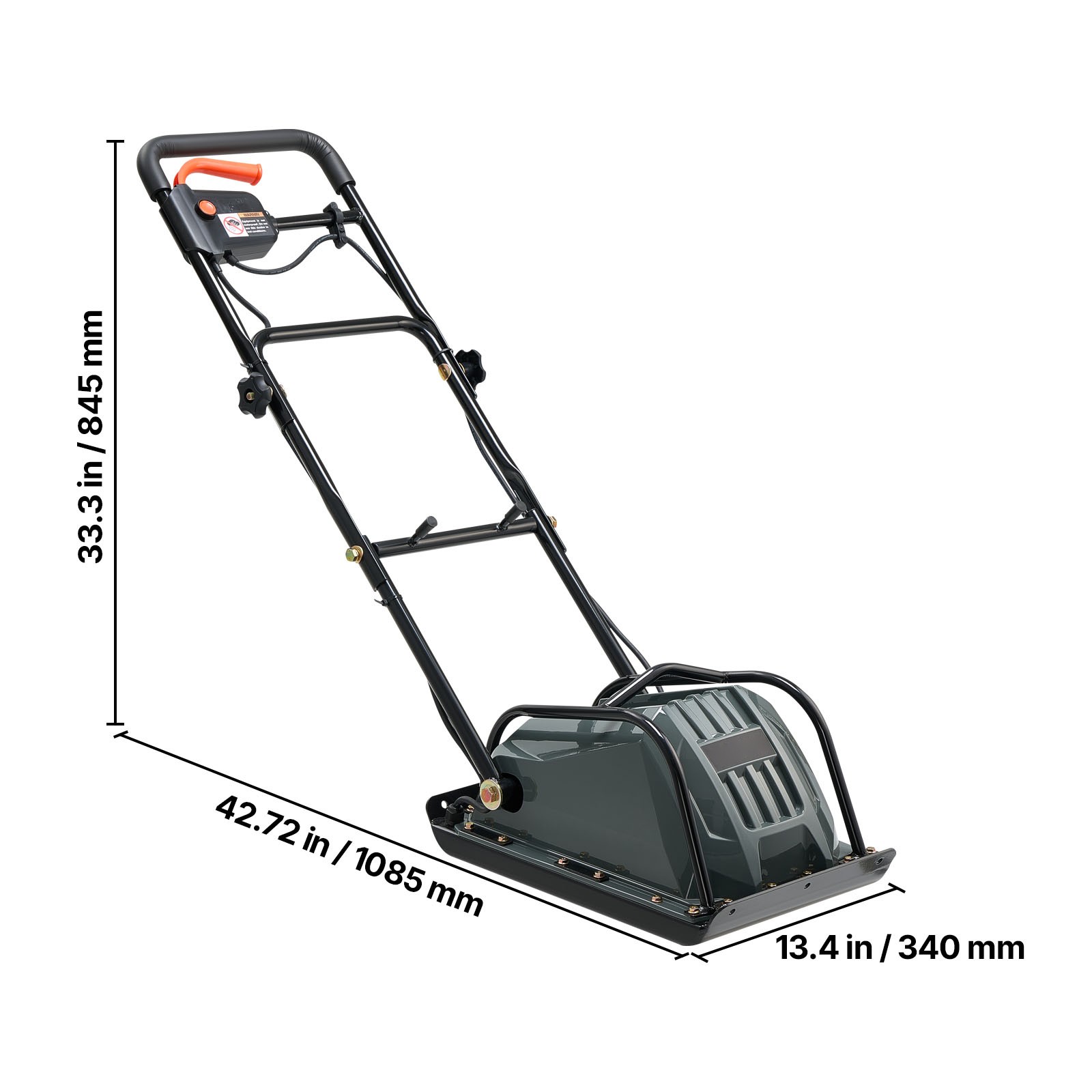 Uimoso 130W Electric Plate Compactor with 5kN Force and 3.9in Compaction Depth