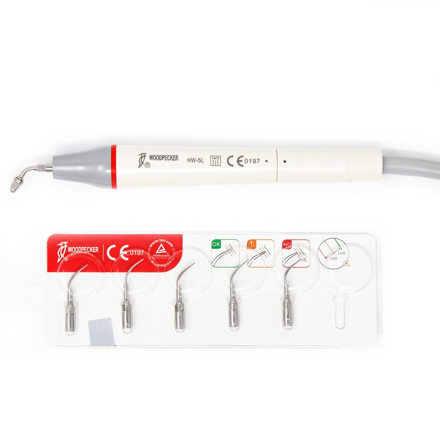 Original Woodpecker UDS-P LED Dental Ultrasonic Piezo Scaler Cavitron 6 Tips EMS