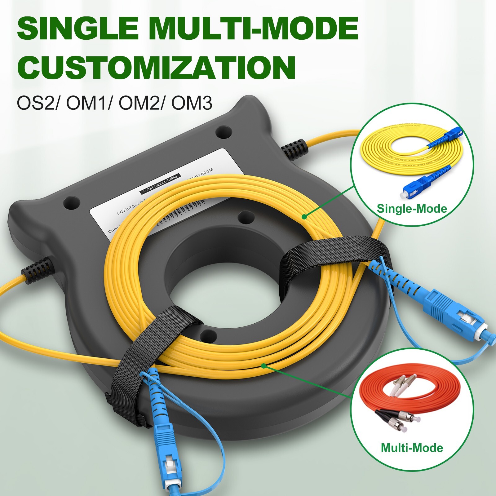 OTDR Launch Cable Box ,1000M Singlemode SC/UPC-SC/UPC Connectors for Fiber Rings